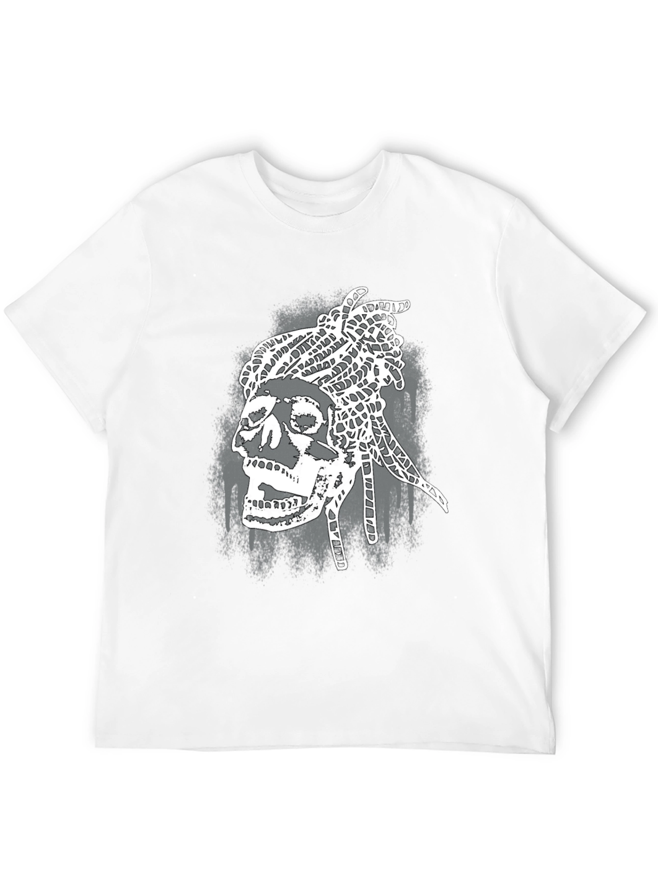 Skull Dreadlocks Graphic Tee - Black T-Shirt