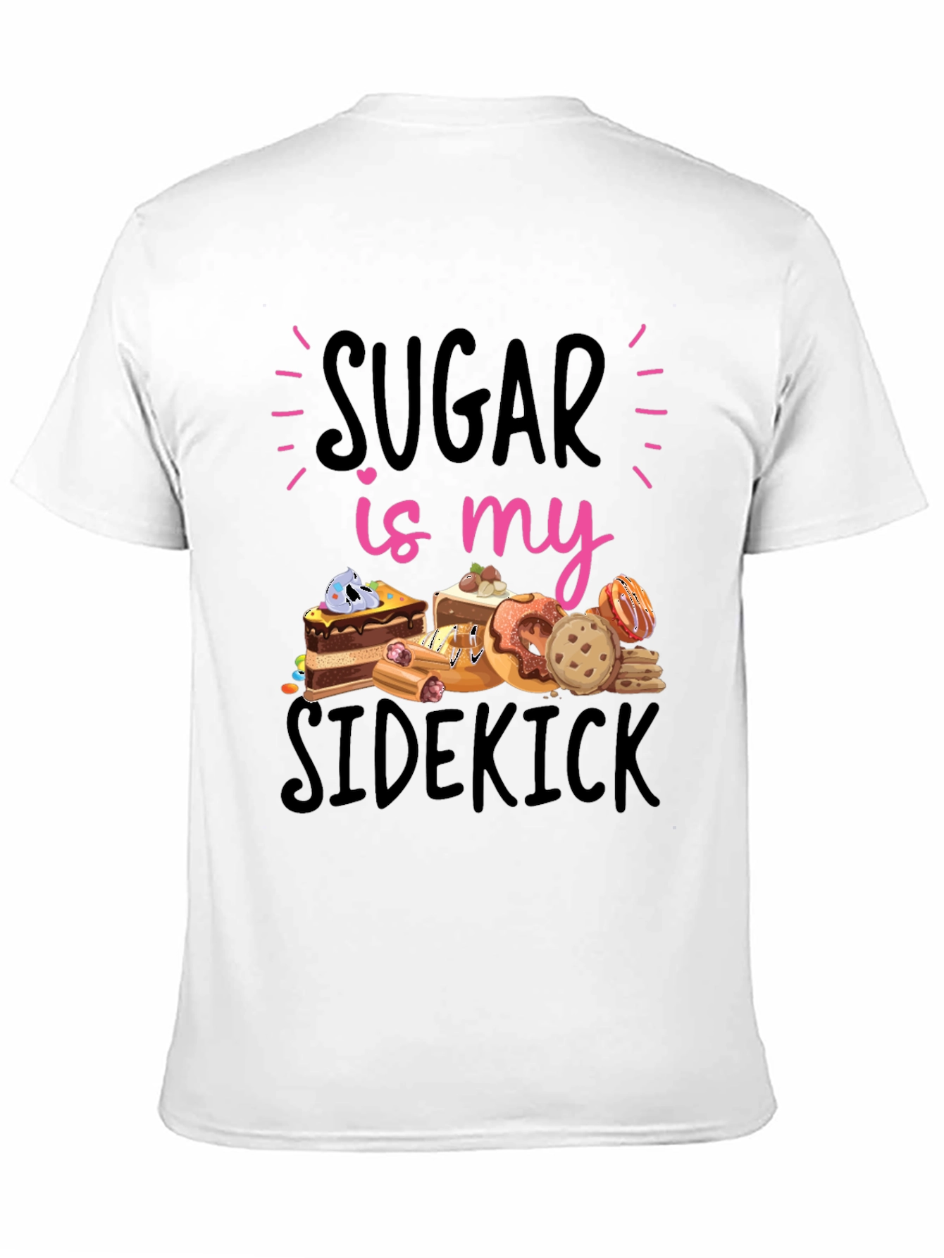 Sugar Is My Sidekick Black T-Shirt