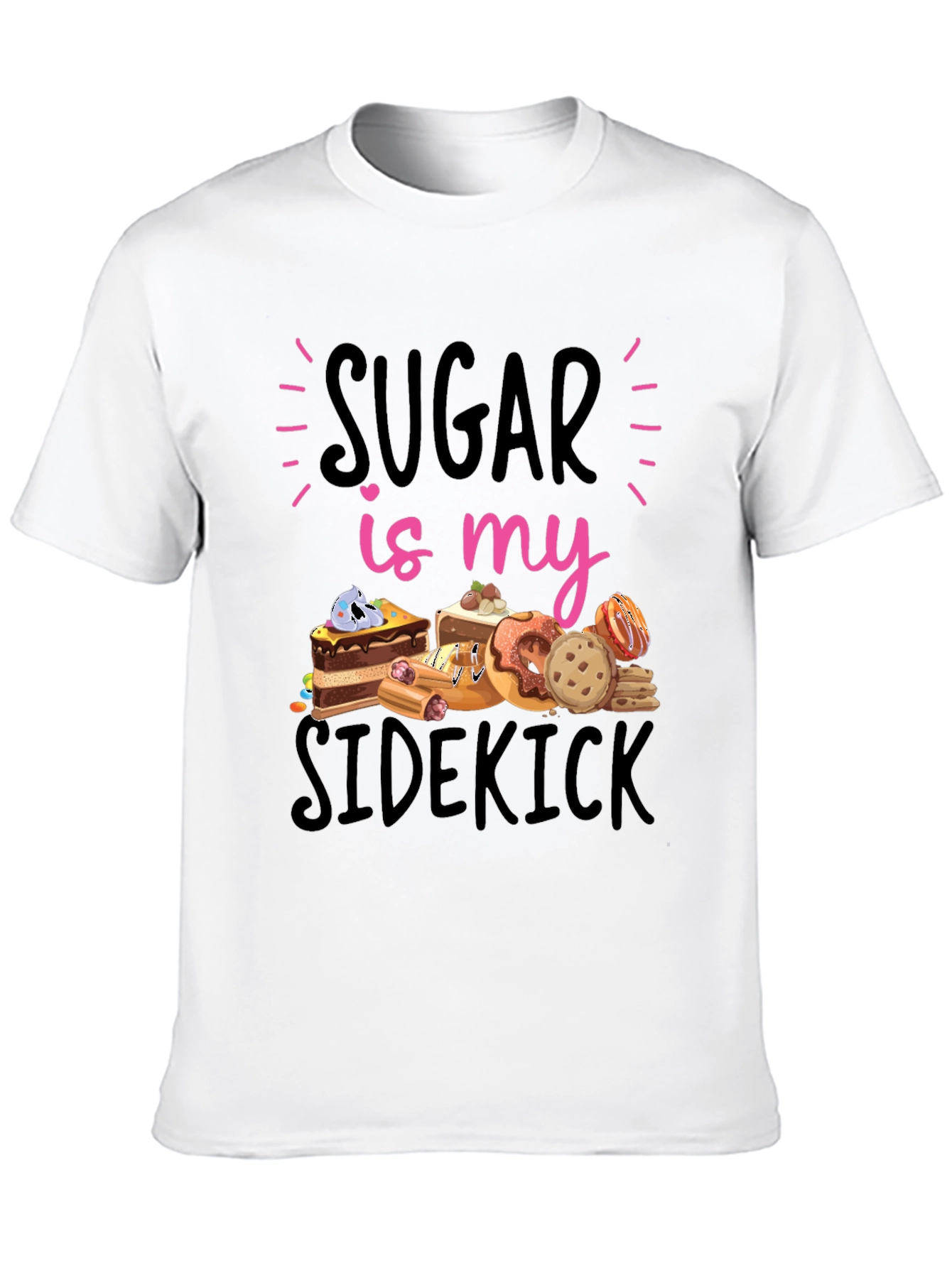 Sugar Is My Sidekick Black T-Shirt