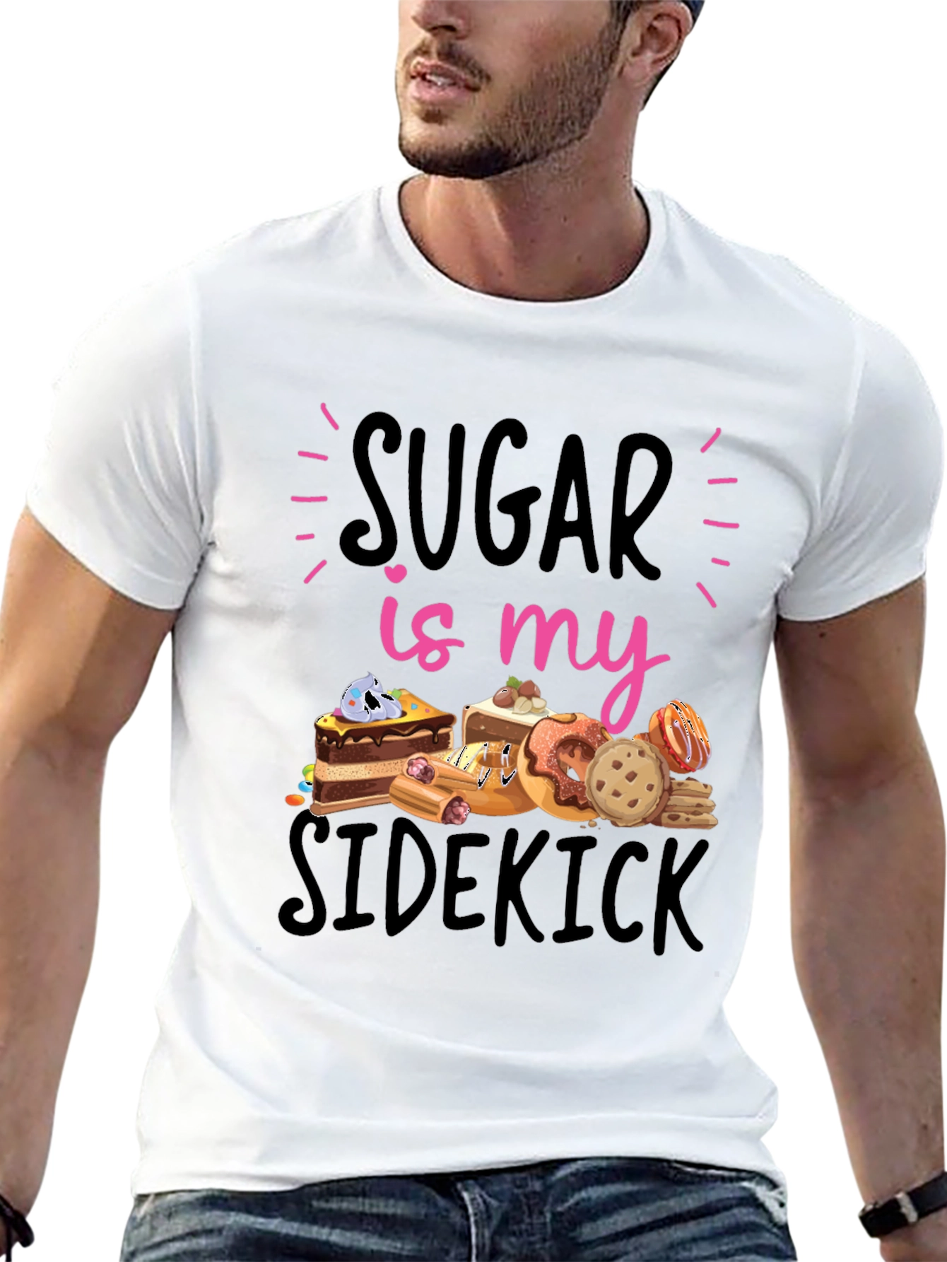 Sugar Is My Sidekick Black T-Shirt