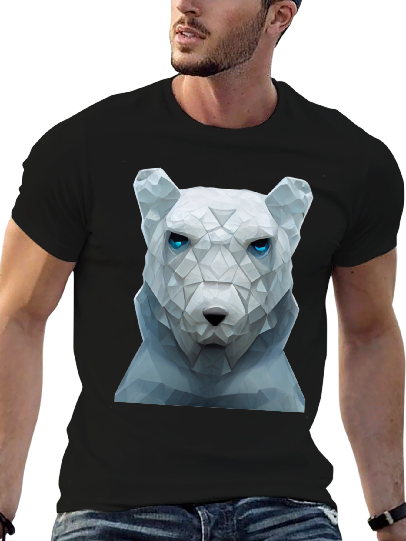 Geometric Polar Bear Graphic Tee