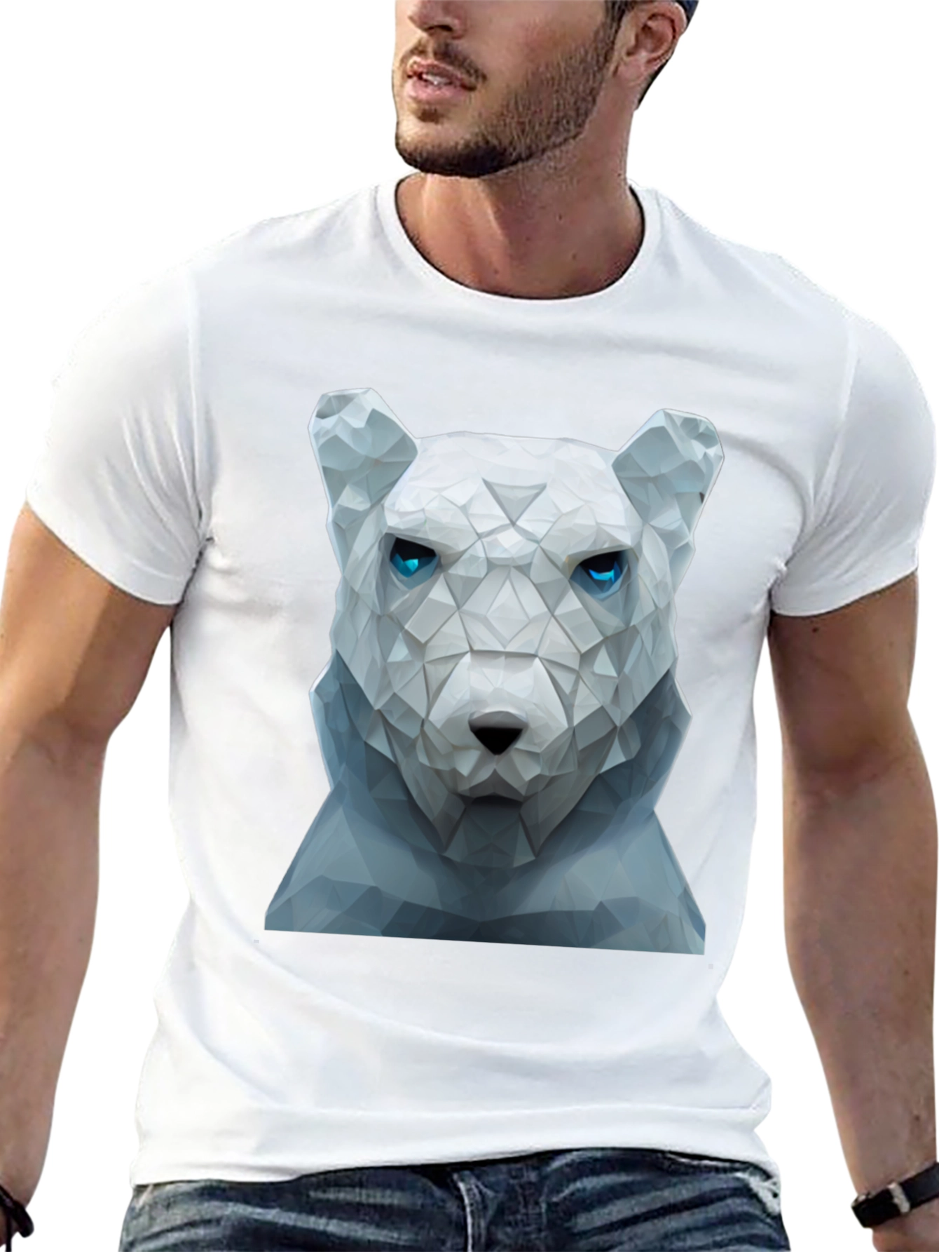 Geometric Polar Bear Graphic Tee