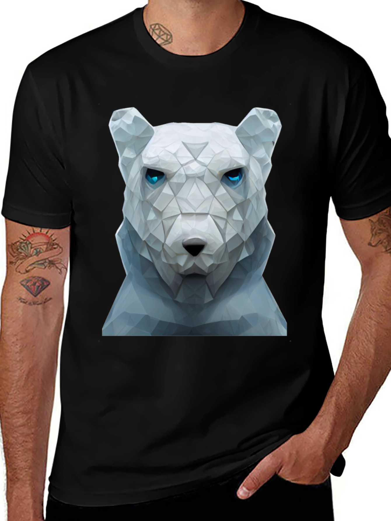 Geometric Polar Bear Graphic Tee