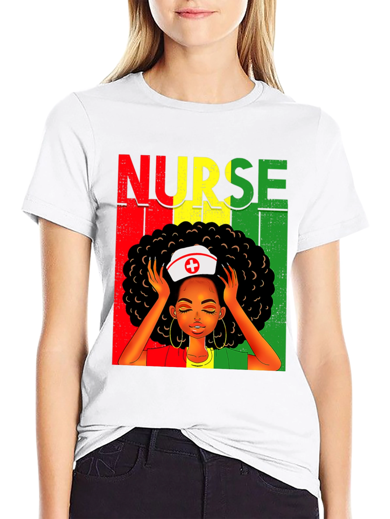 Afro Nurse T-Shirt - Black History Apparel