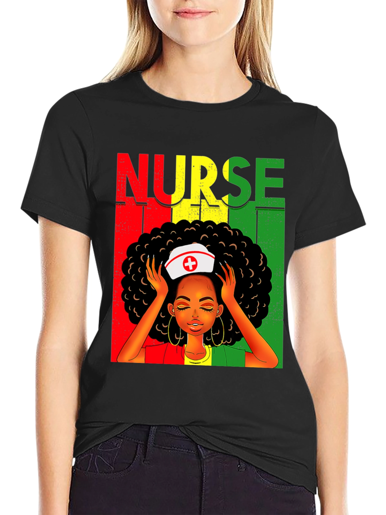 Afro Nurse T-Shirt - Black History Apparel