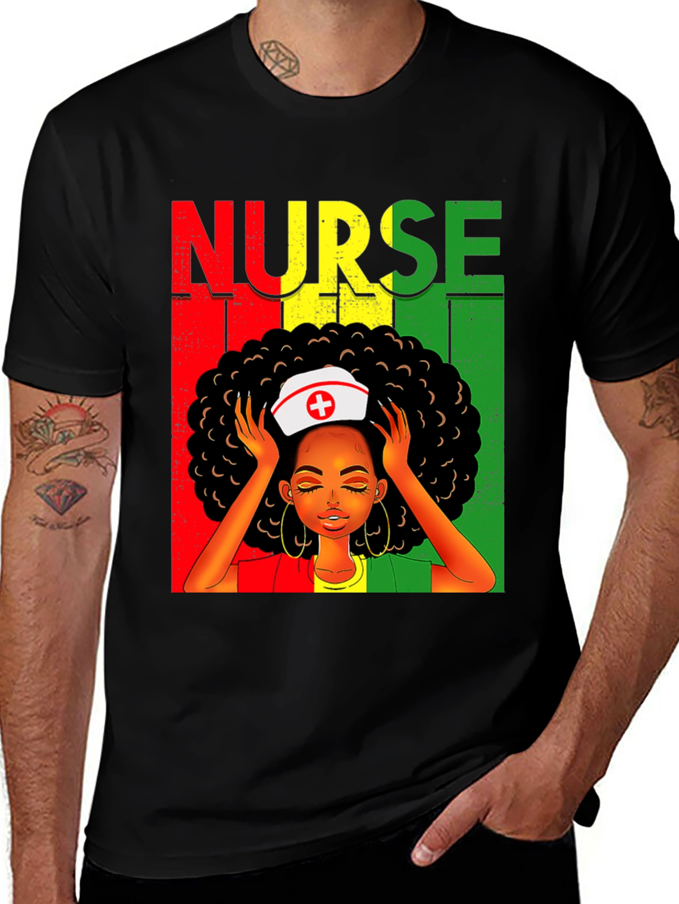 Afro Nurse T-Shirt - Black History Apparel