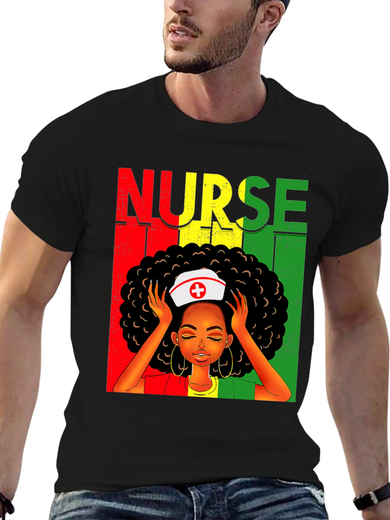 Afro Nurse T-Shirt - Black History Apparel
