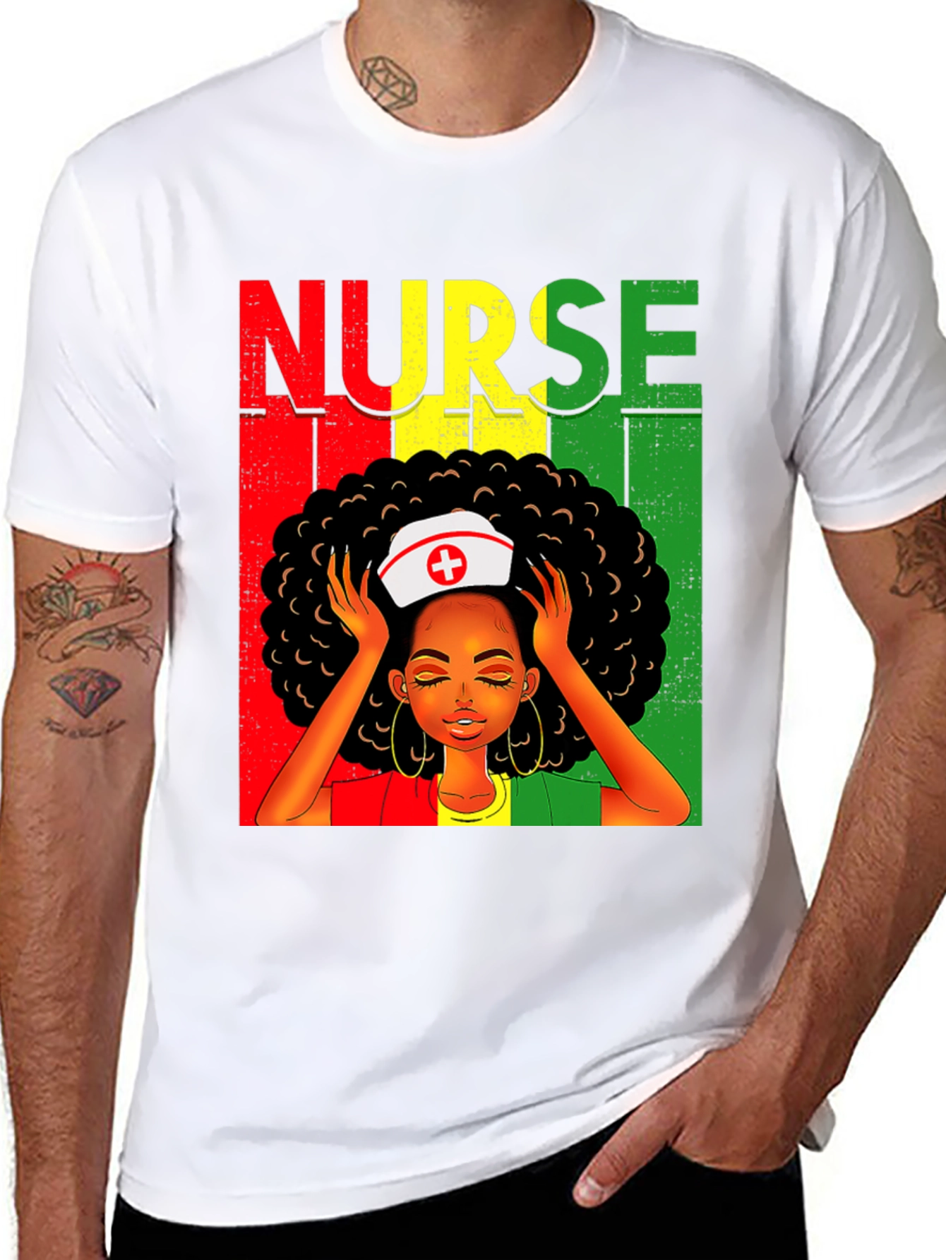 Afro Nurse T-Shirt - Black History Apparel