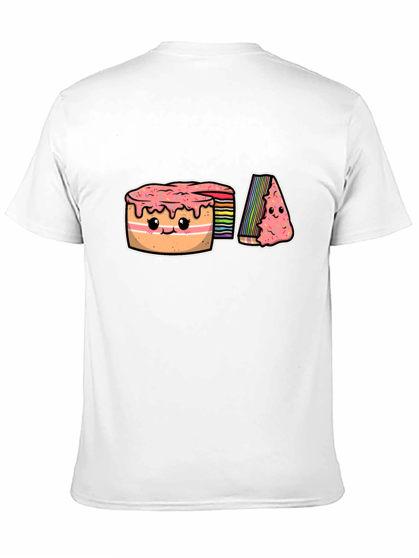 Cute Rainbow Cake Cartoon Graphic T-Shirt