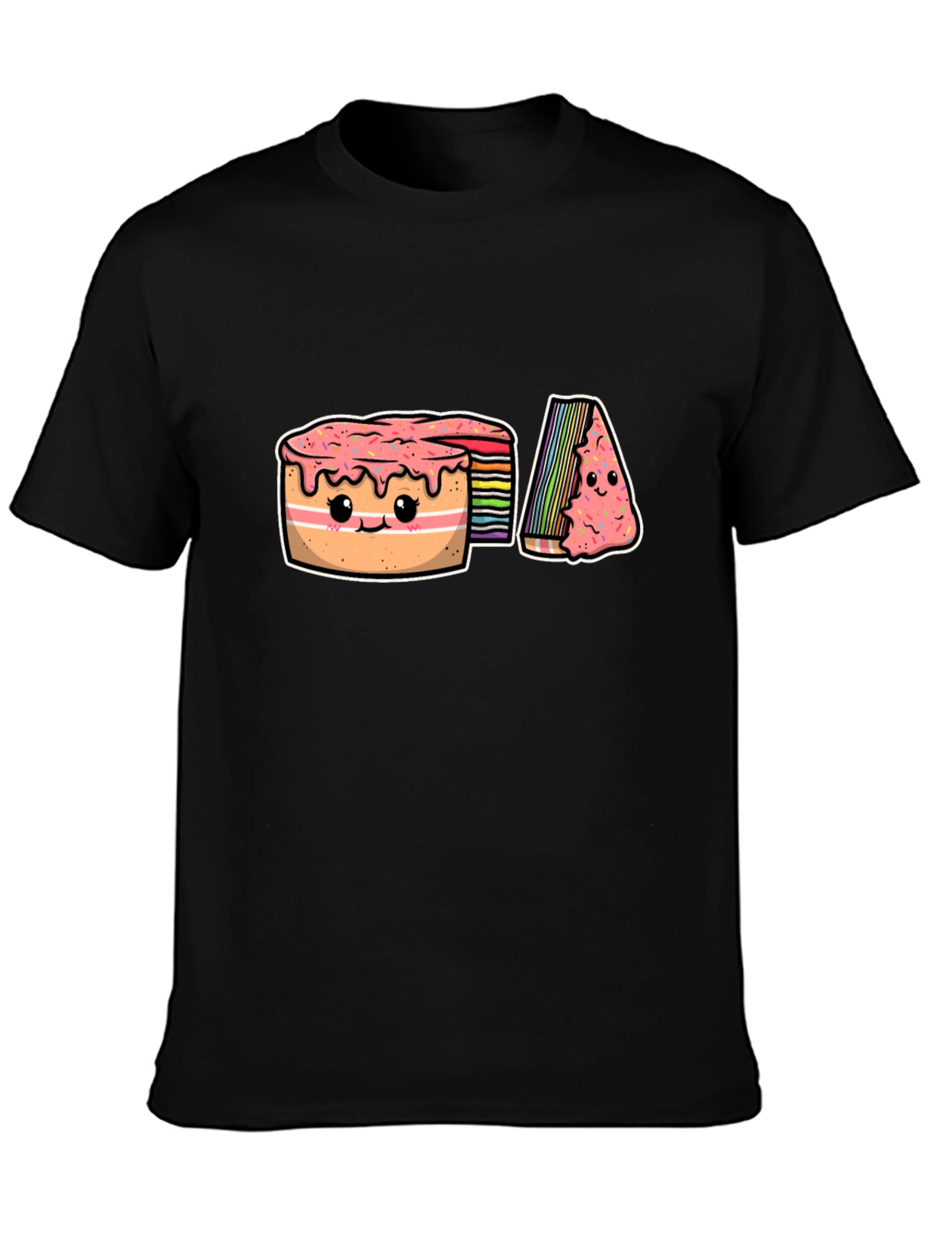 Cute Rainbow Cake Cartoon Graphic T-Shirt