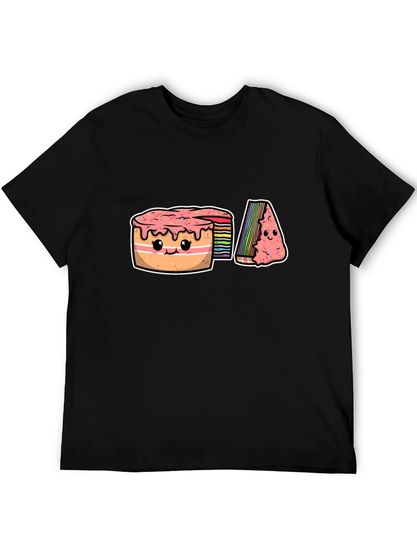 Cute Rainbow Cake Cartoon Graphic T-Shirt