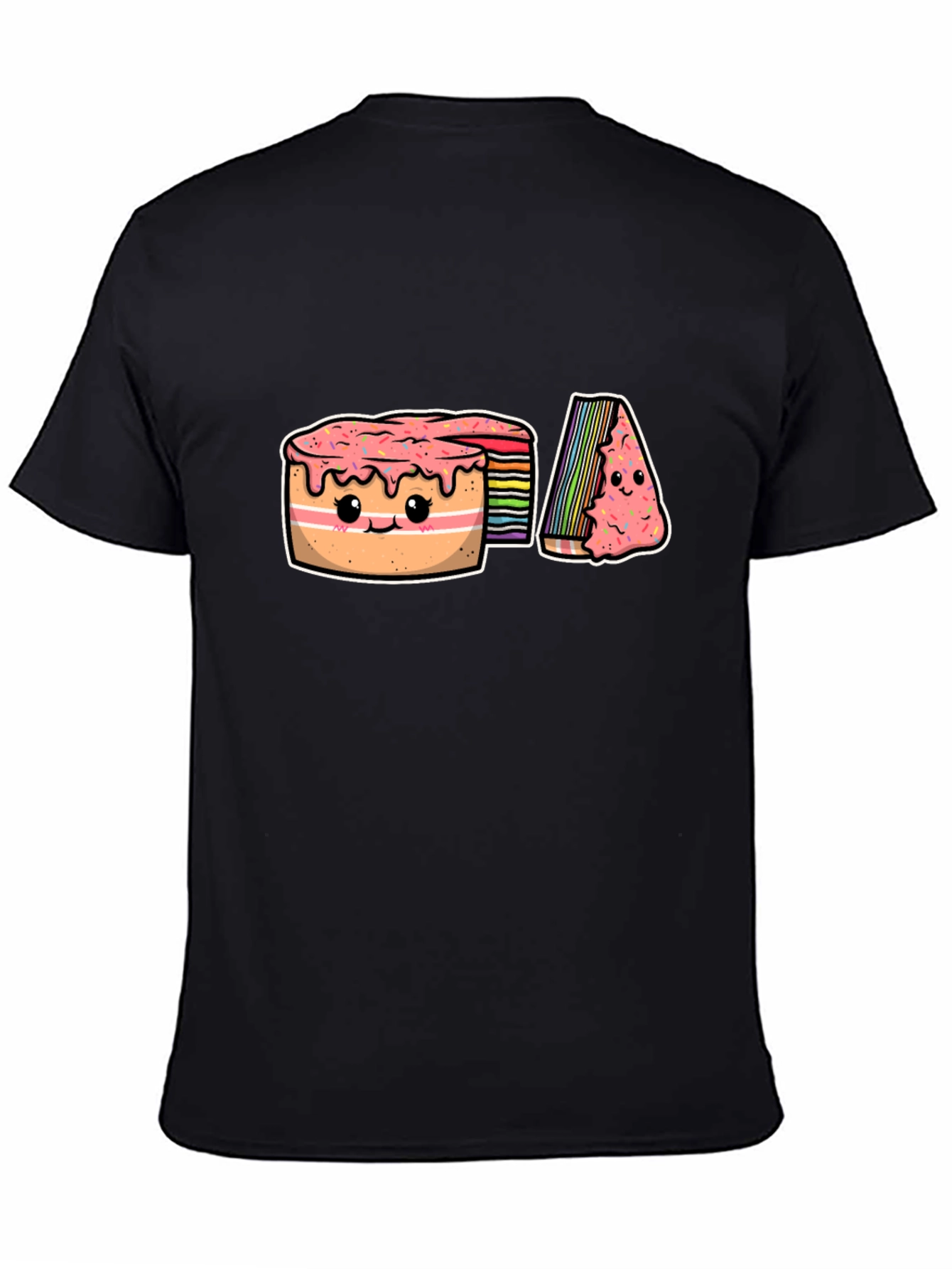 Cute Rainbow Cake Cartoon Graphic T-Shirt