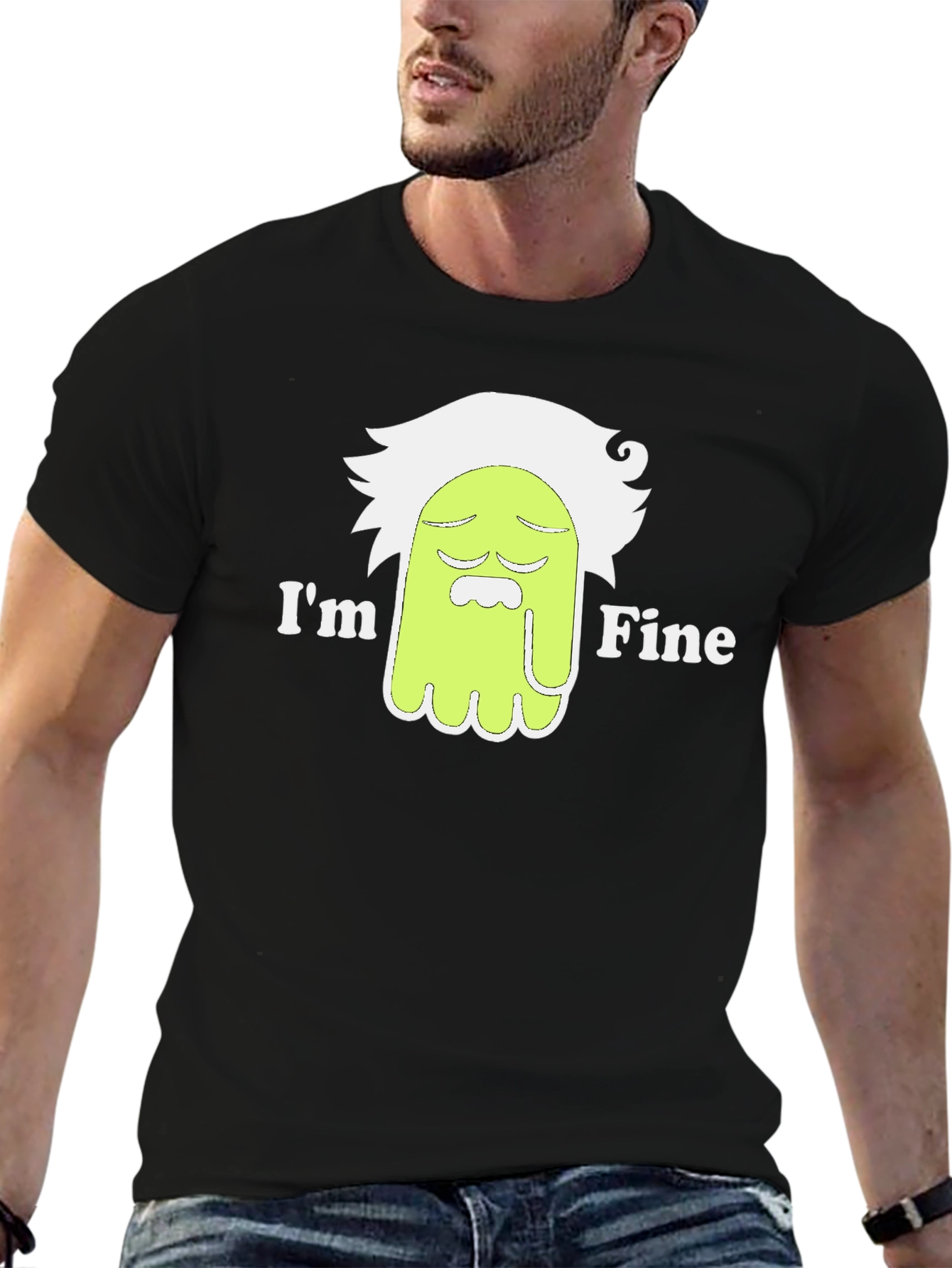 Im Fine Funny Cartoon T-Shirt - Black