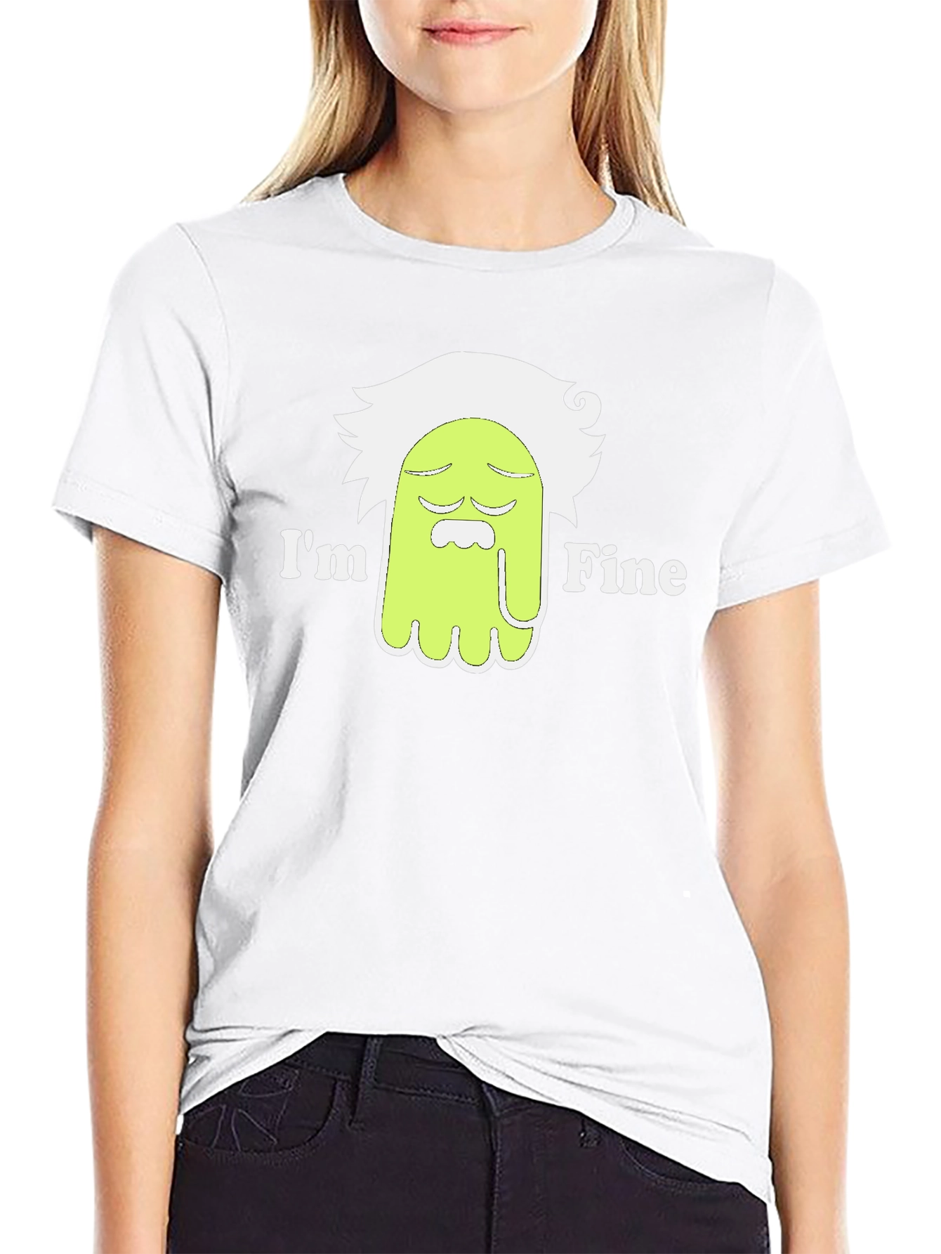 Im Fine Funny Cartoon T-Shirt - Black