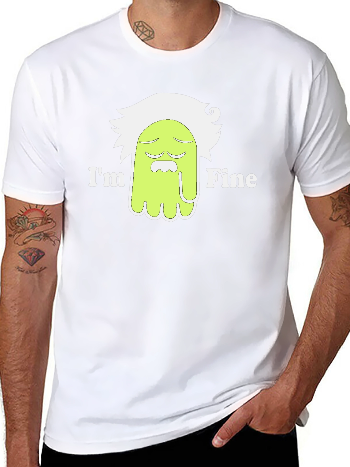 Im Fine Funny Cartoon T-Shirt - Black