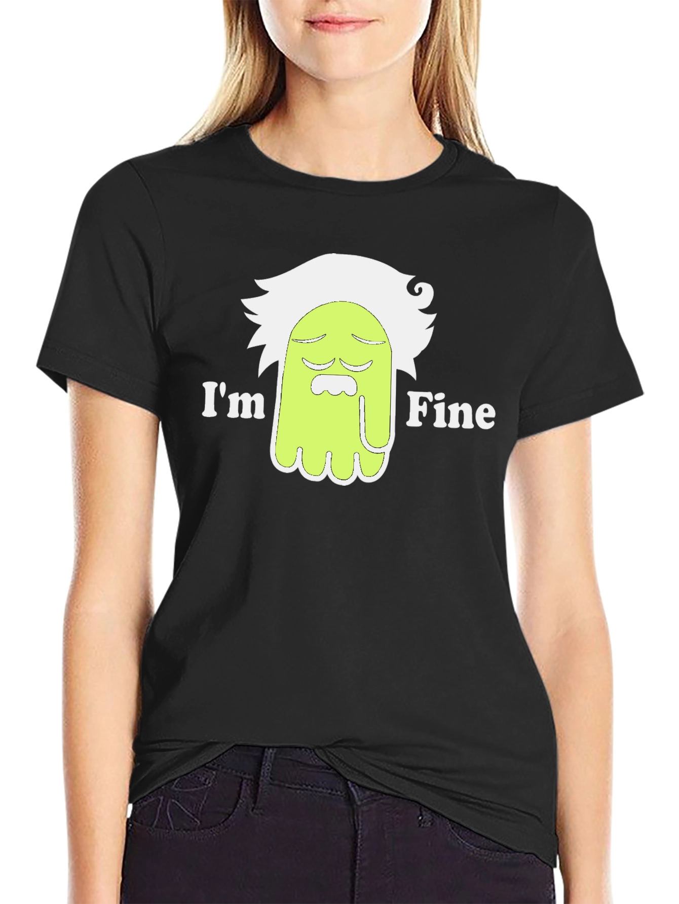 Im Fine Funny Cartoon T-Shirt - Black