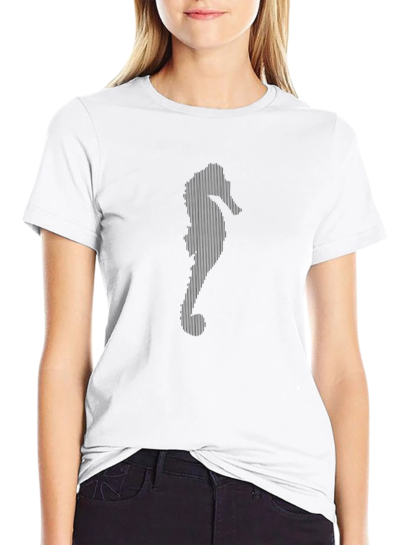 Mens Black Seahorse Graphic Tee
