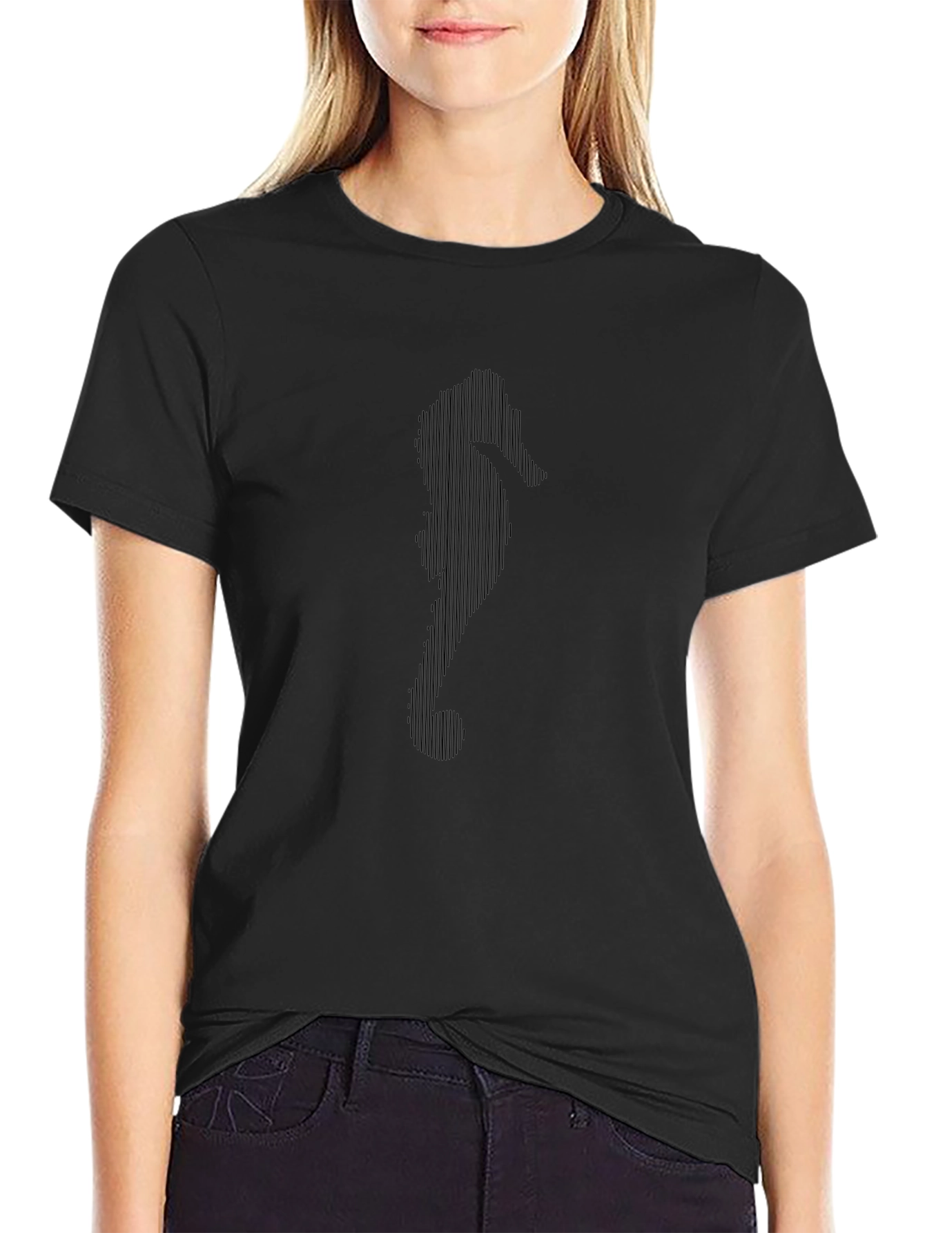 Mens Black Seahorse Graphic Tee