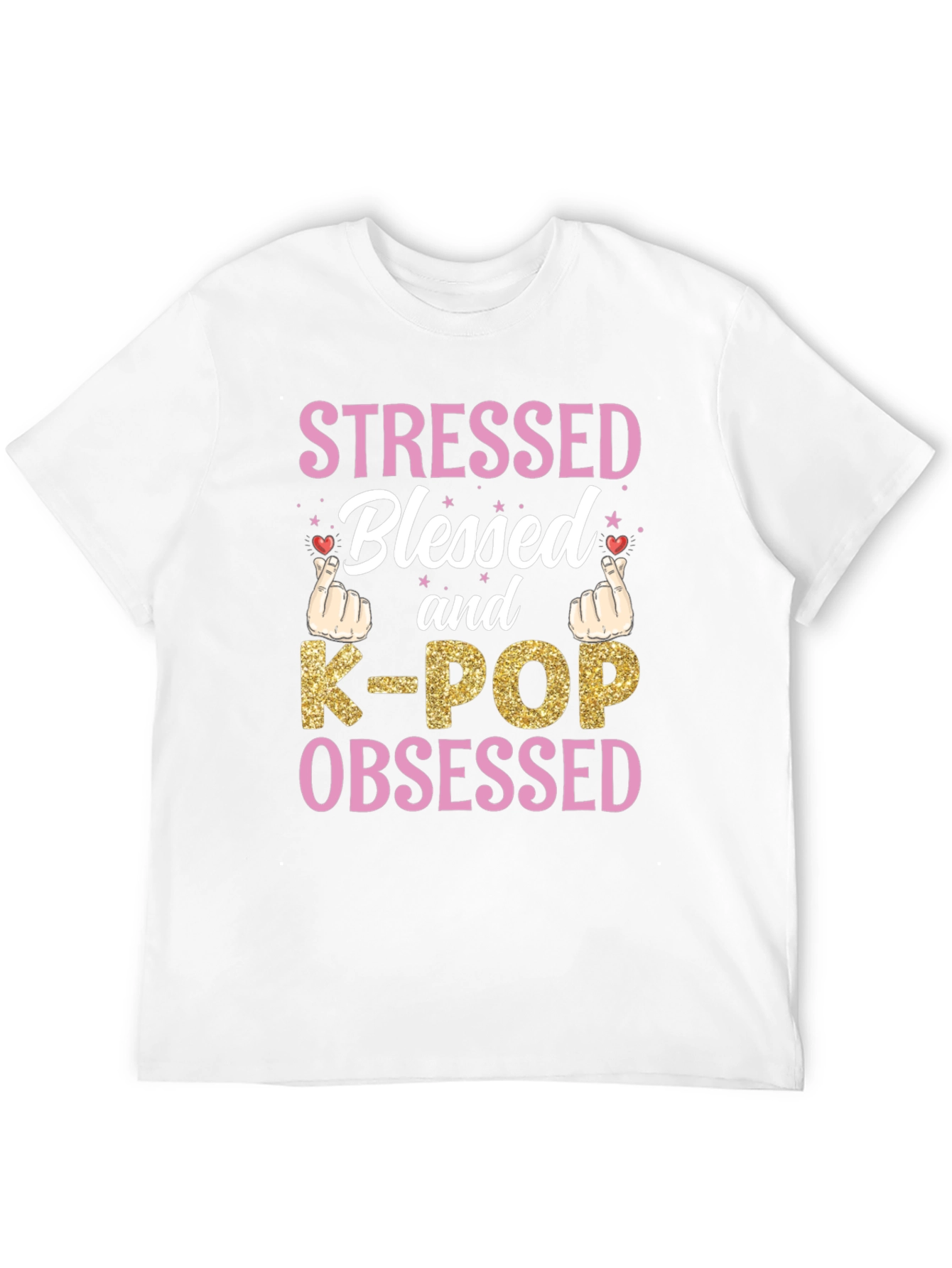 Stressed Blessed K-POP Obsessed Graphic Tee