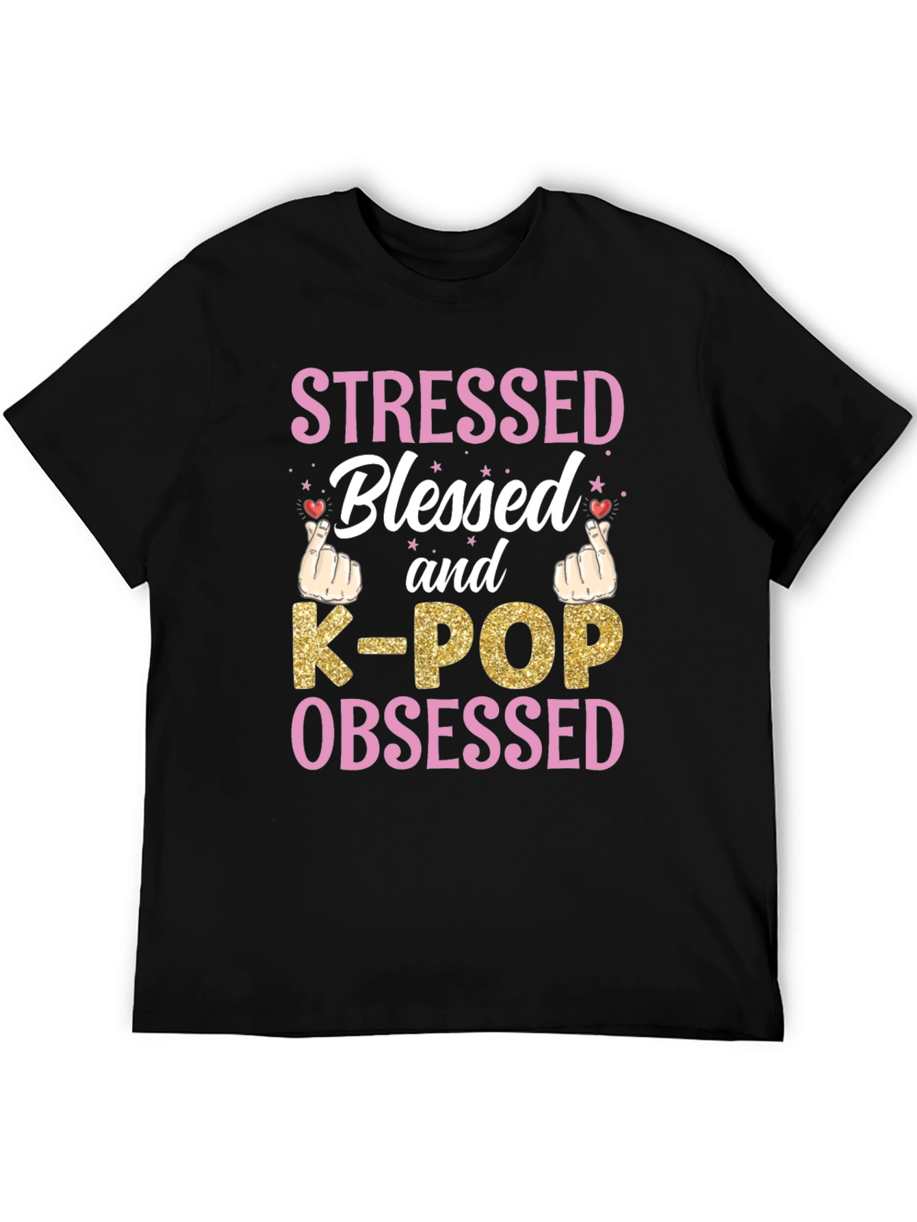Stressed Blessed K-POP Obsessed Graphic Tee
