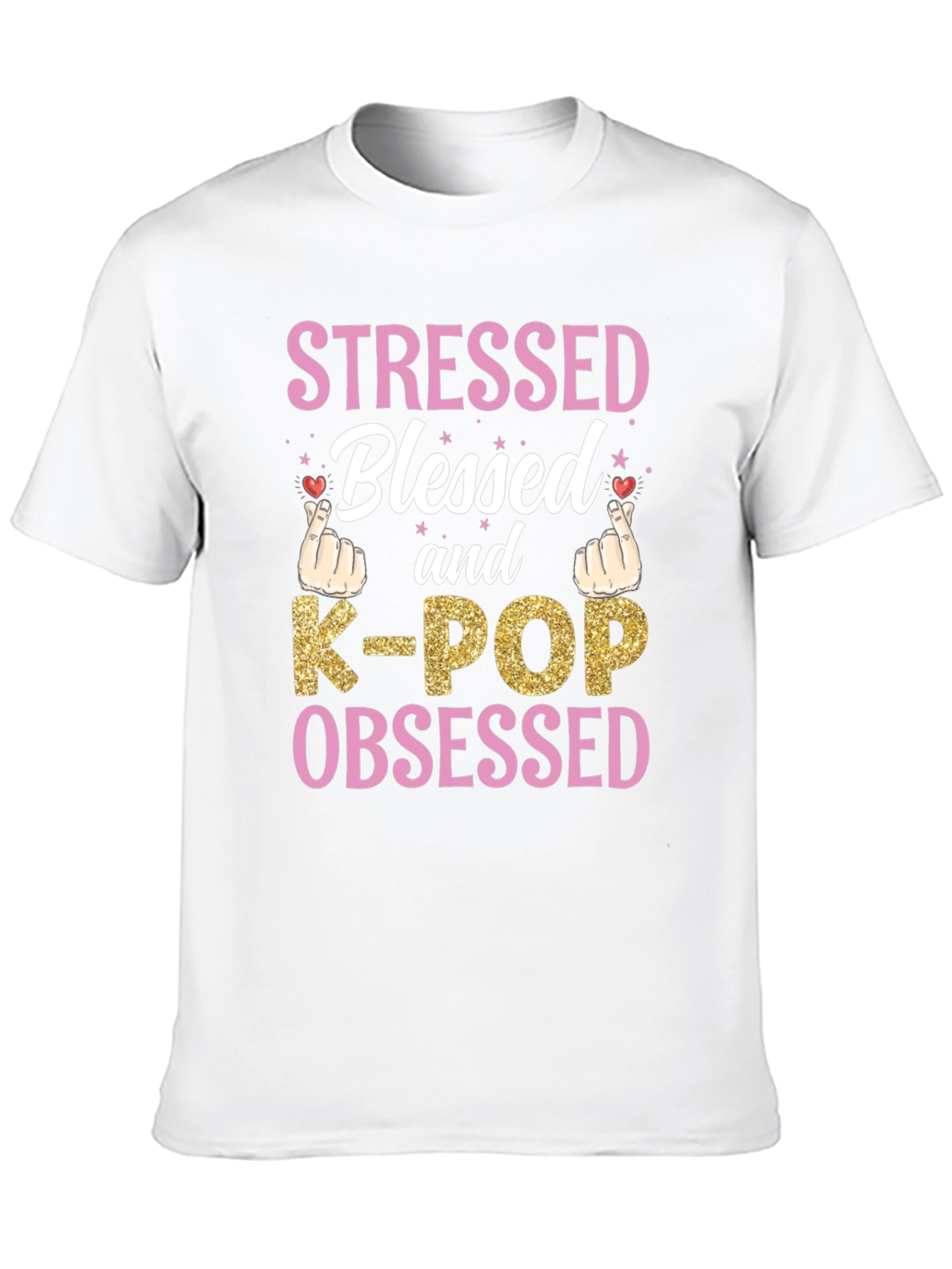 Stressed Blessed K-POP Obsessed Graphic Tee