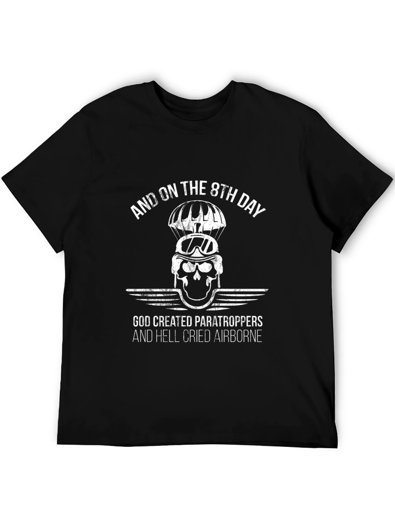 Paratrooper Skull Graphic Tee - Airborne Style