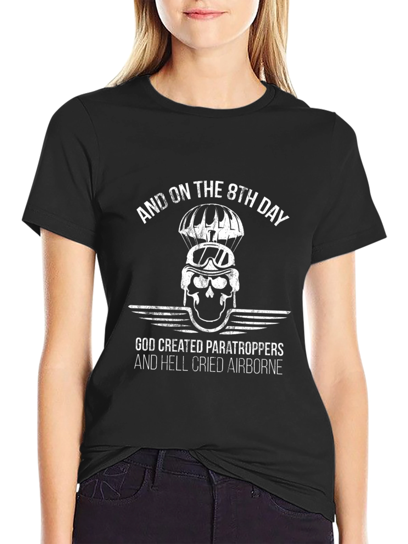 Paratrooper Skull Graphic Tee - Airborne Style