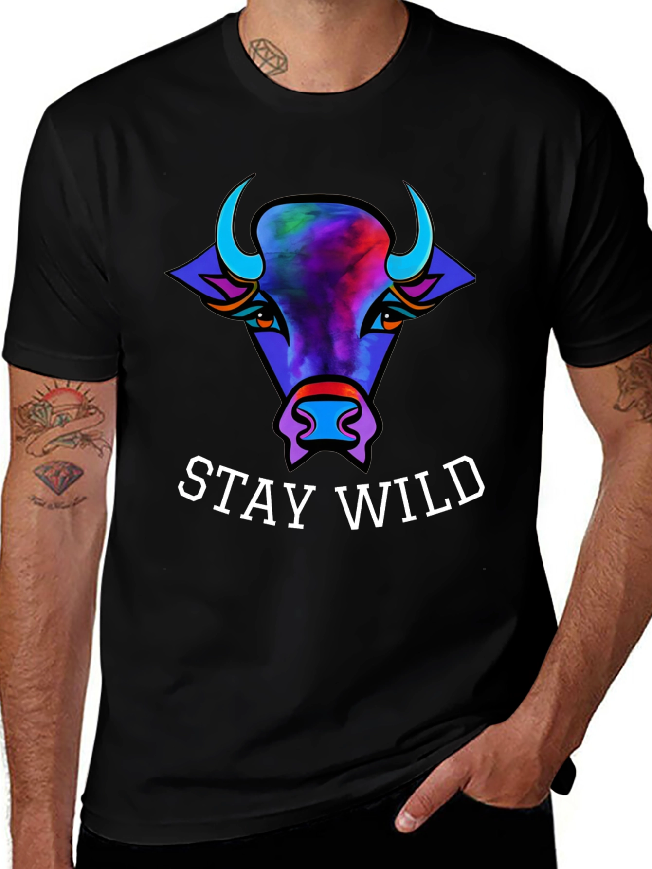 Stay Wild Bull Graphic Tee - Unisex