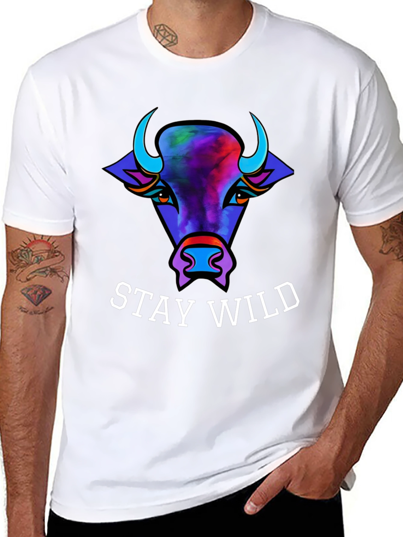 Stay Wild Bull Graphic Tee - Unisex