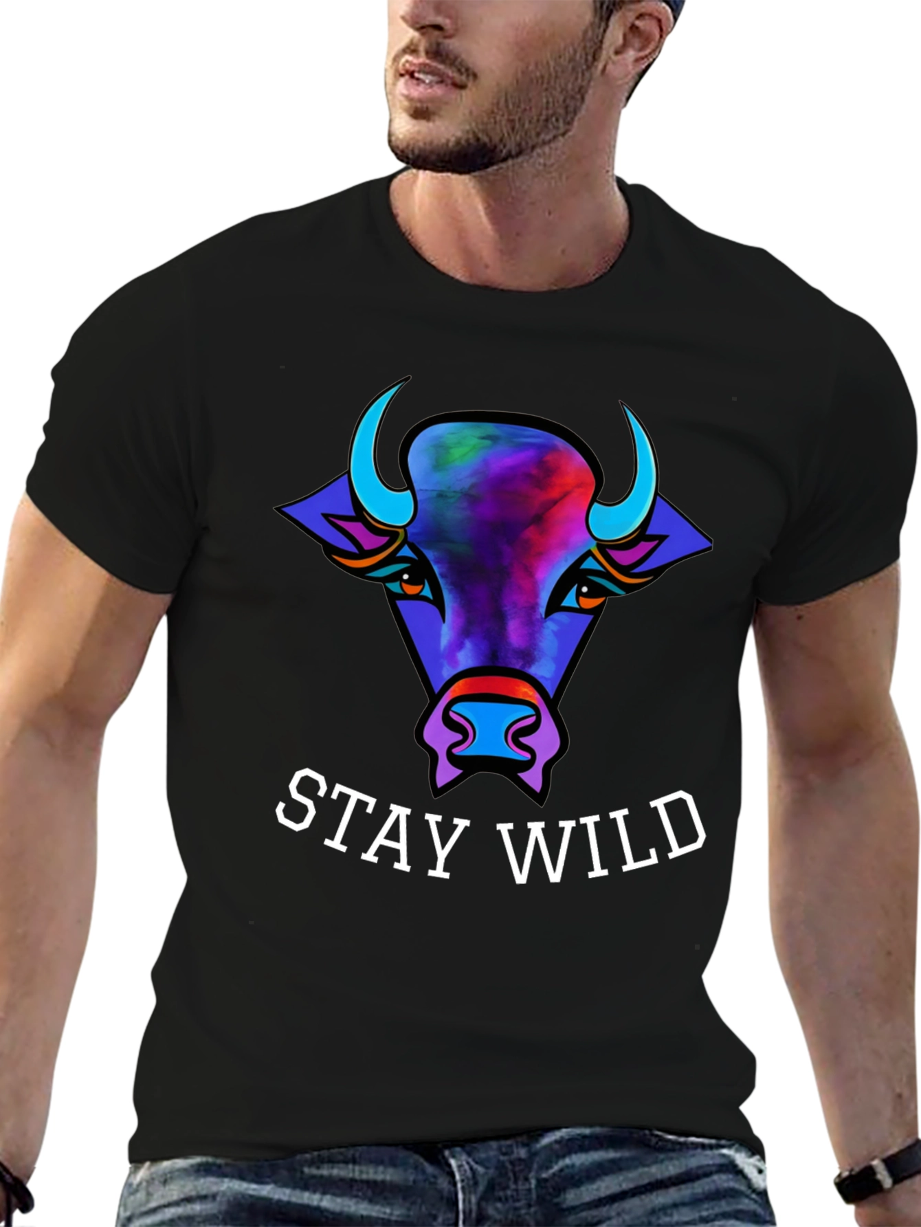 Stay Wild Bull Graphic Tee - Unisex