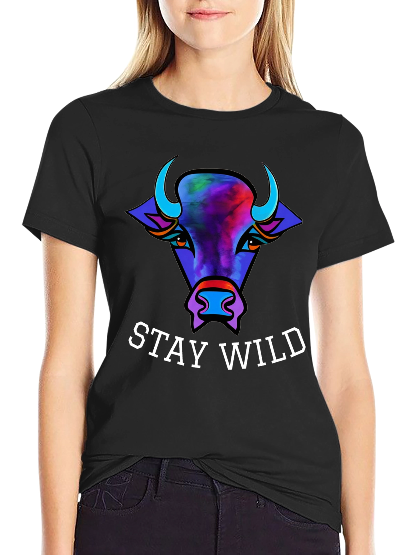 Stay Wild Bull Graphic Tee - Unisex