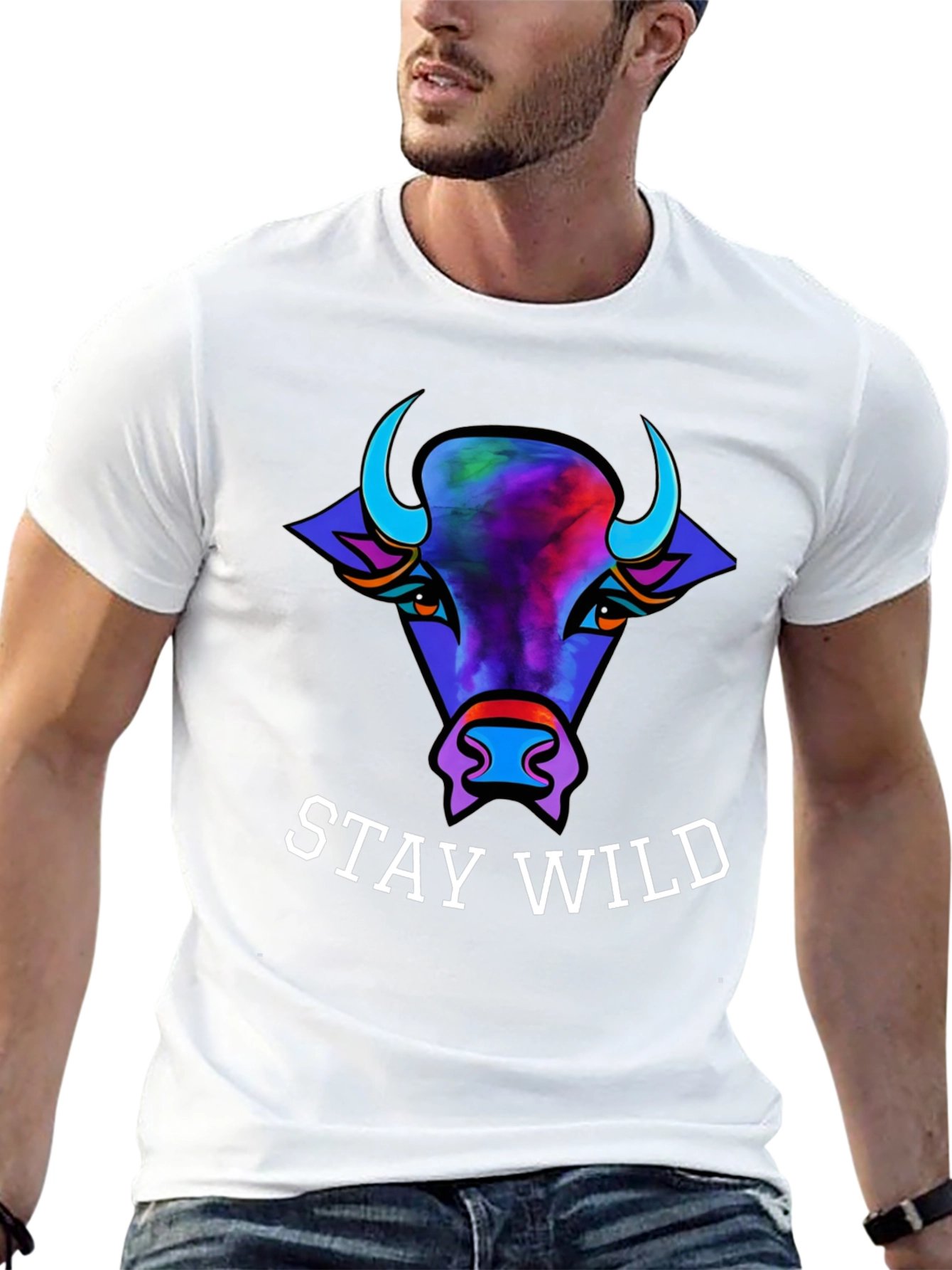 Stay Wild Bull Graphic Tee - Unisex