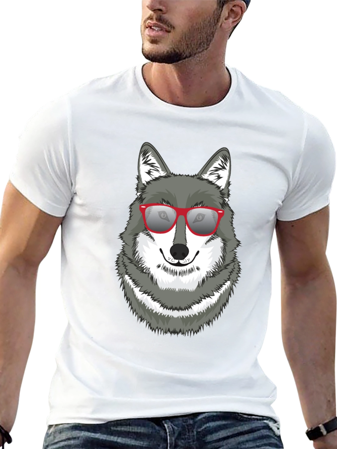 Cool Wolf Graphic Tee - Black