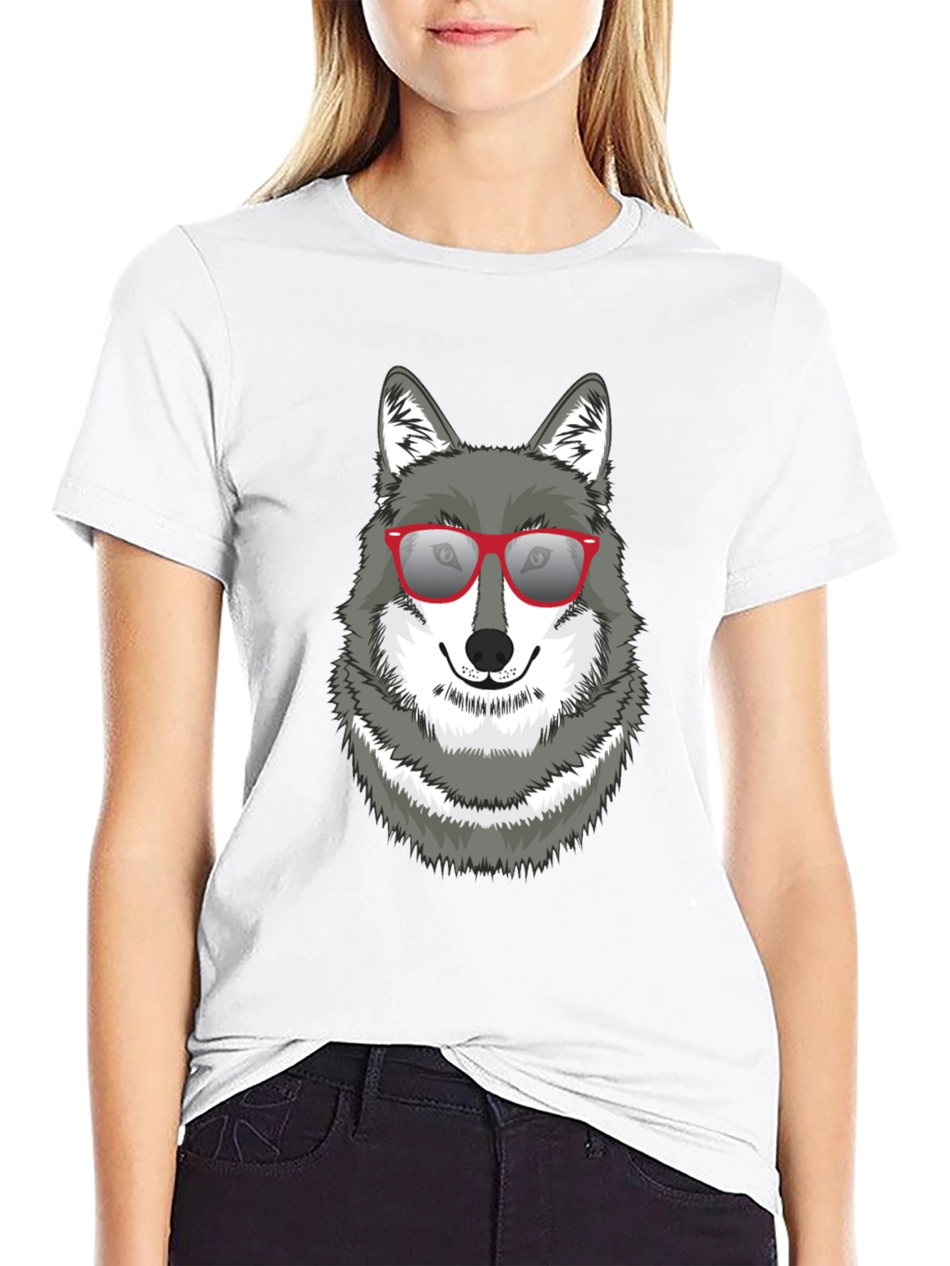 Cool Wolf Graphic Tee - Black