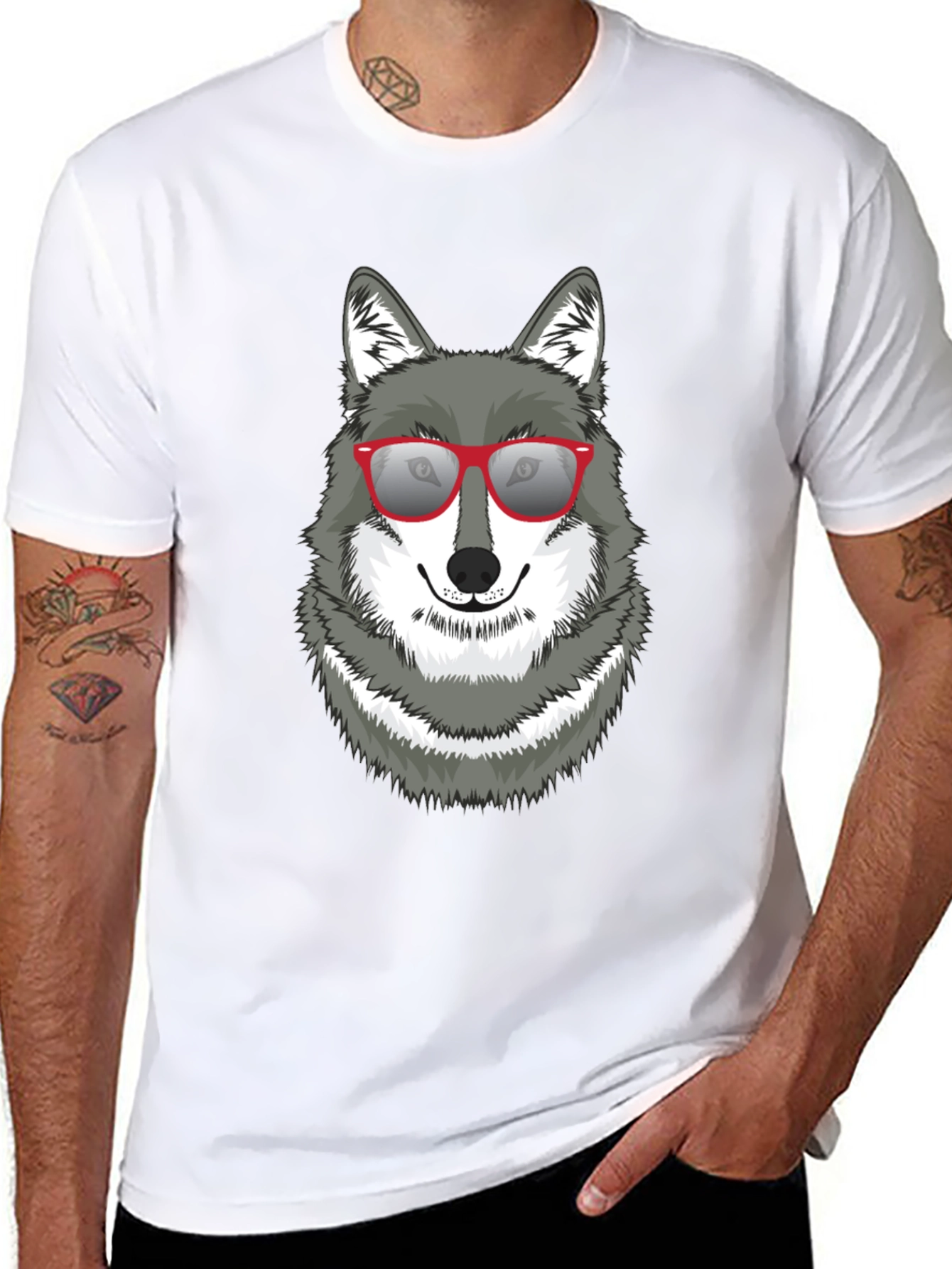 Cool Wolf Graphic Tee - Black