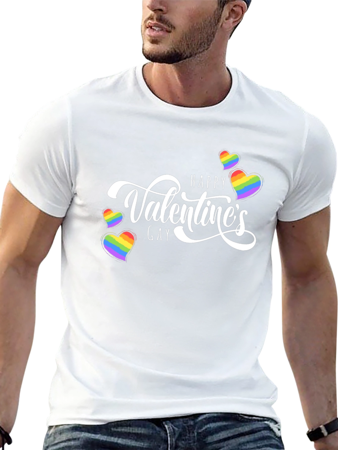 Happy Gay Valentines Rainbow Heart T-Shirt