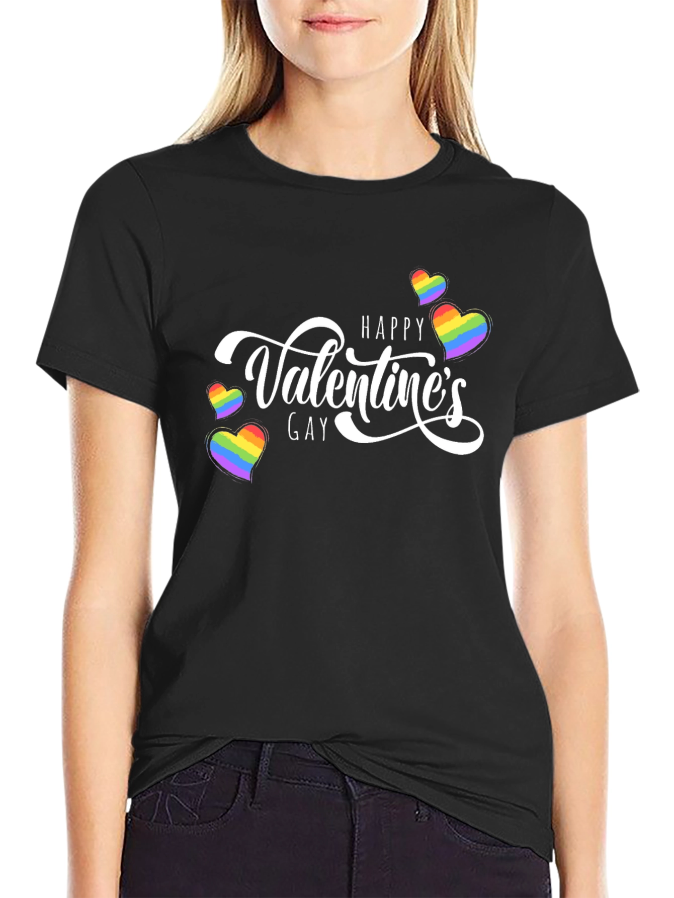 Happy Gay Valentines Rainbow Heart T-Shirt