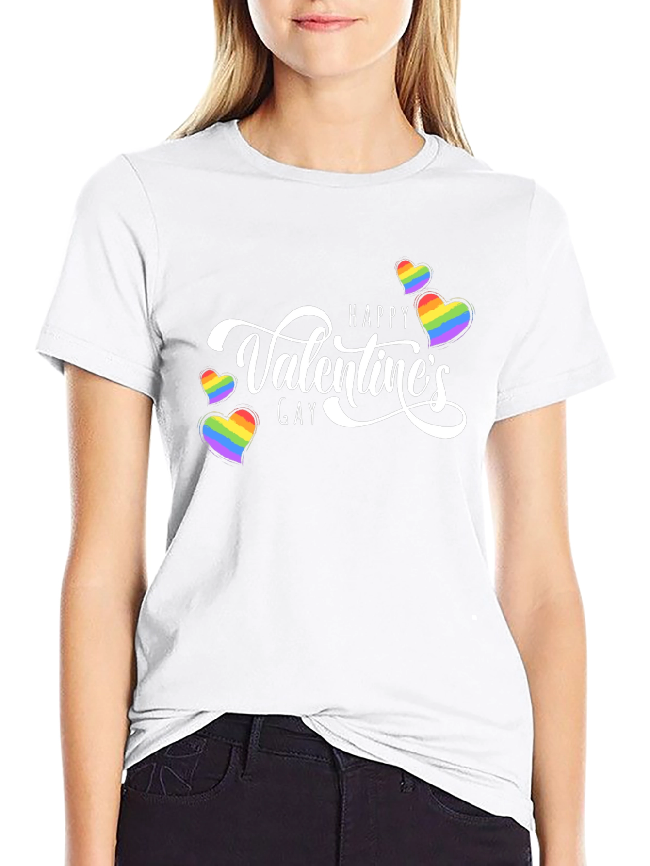 Happy Gay Valentines Rainbow Heart T-Shirt