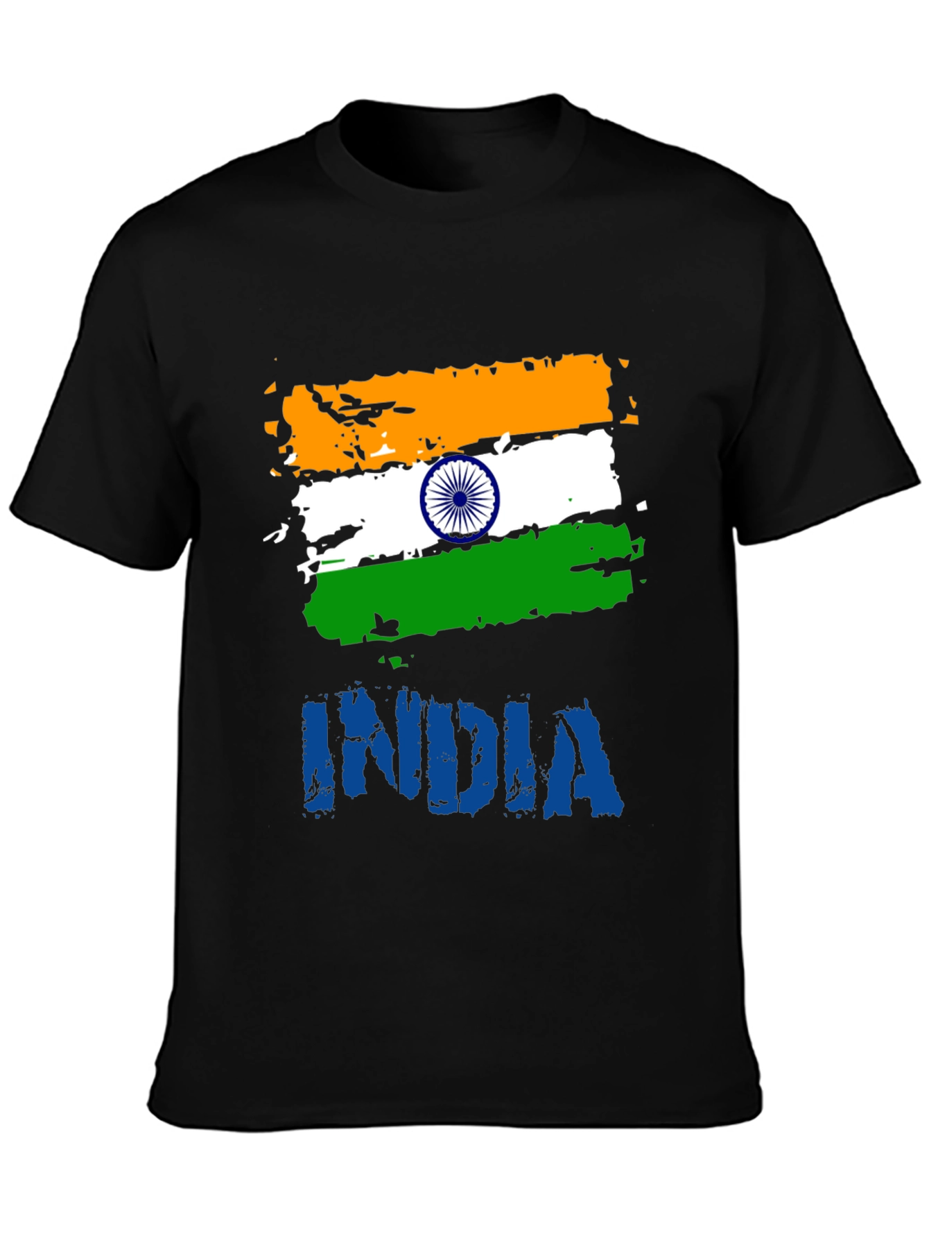 India Flag Graphic T-Shirt - Mens Black Tee