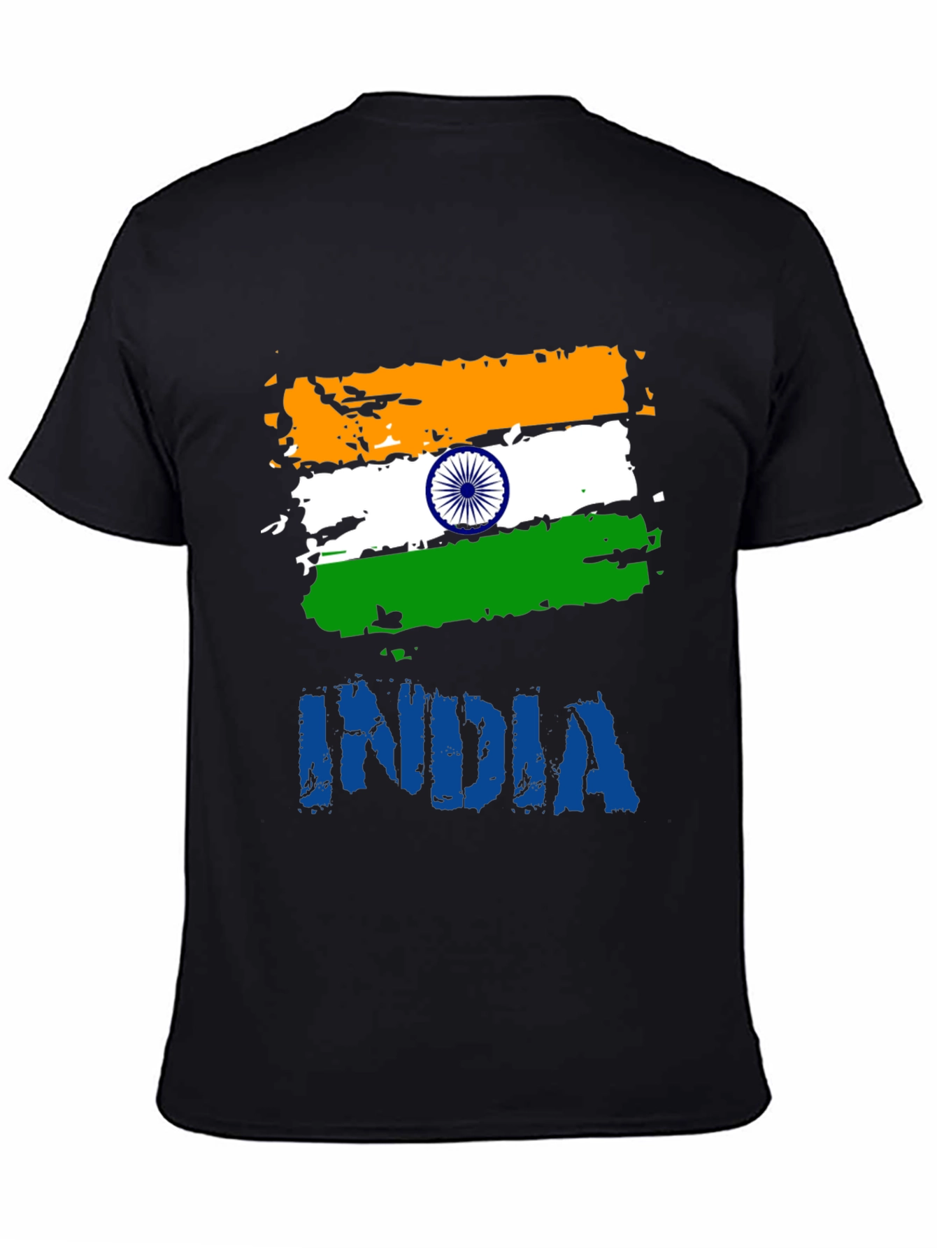 India Flag Graphic T-Shirt - Mens Black Tee