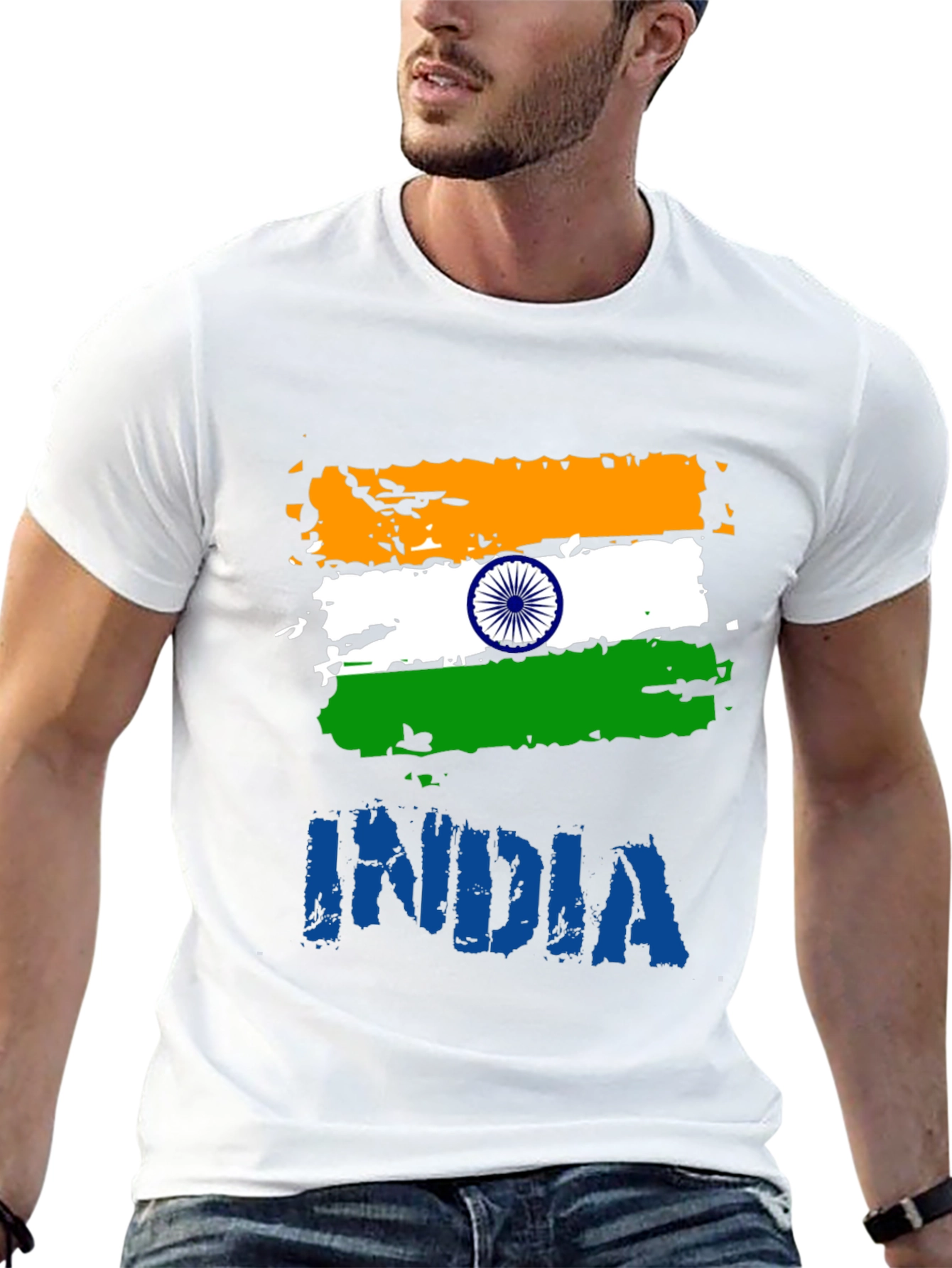 India Flag Graphic T-Shirt - Mens Black Tee