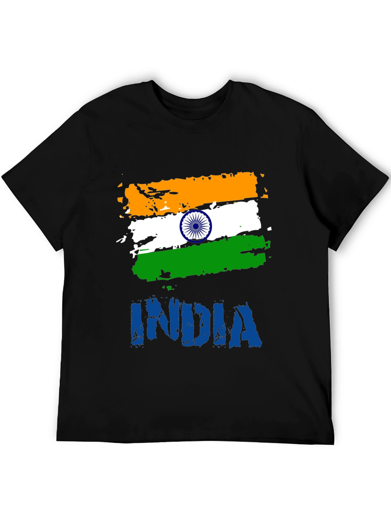 India Flag Graphic T-Shirt - Mens Black Tee