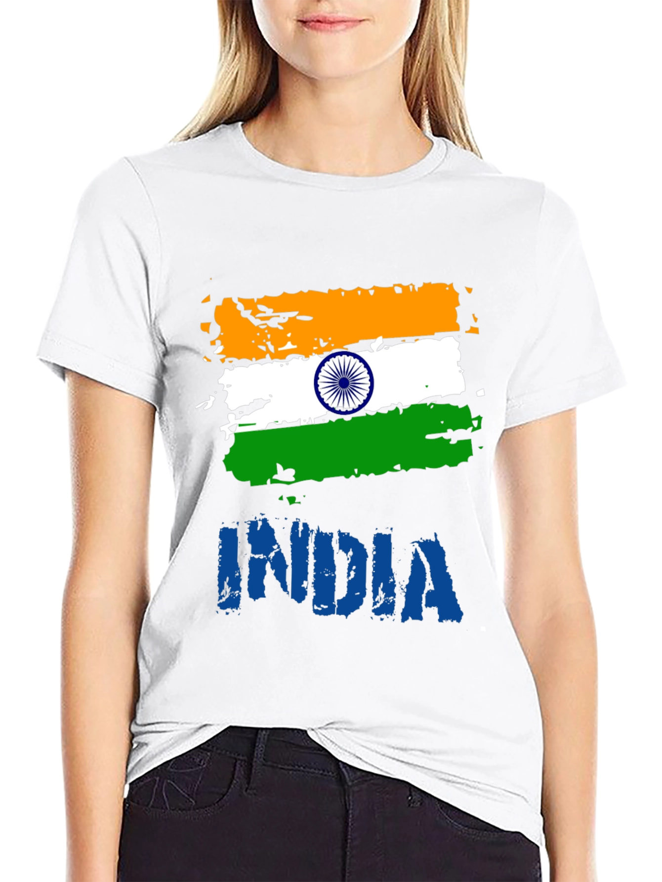 India Flag Graphic T-Shirt - Mens Black Tee