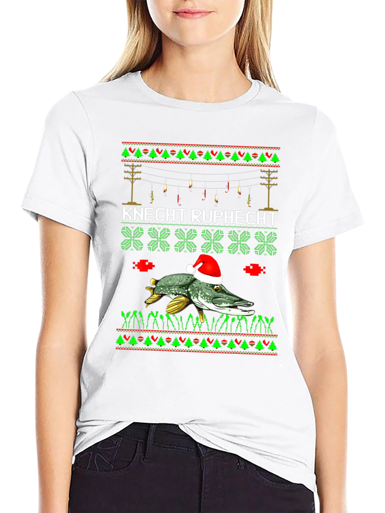 Knecht Ruprecht Fishing Christmas T-Shirt