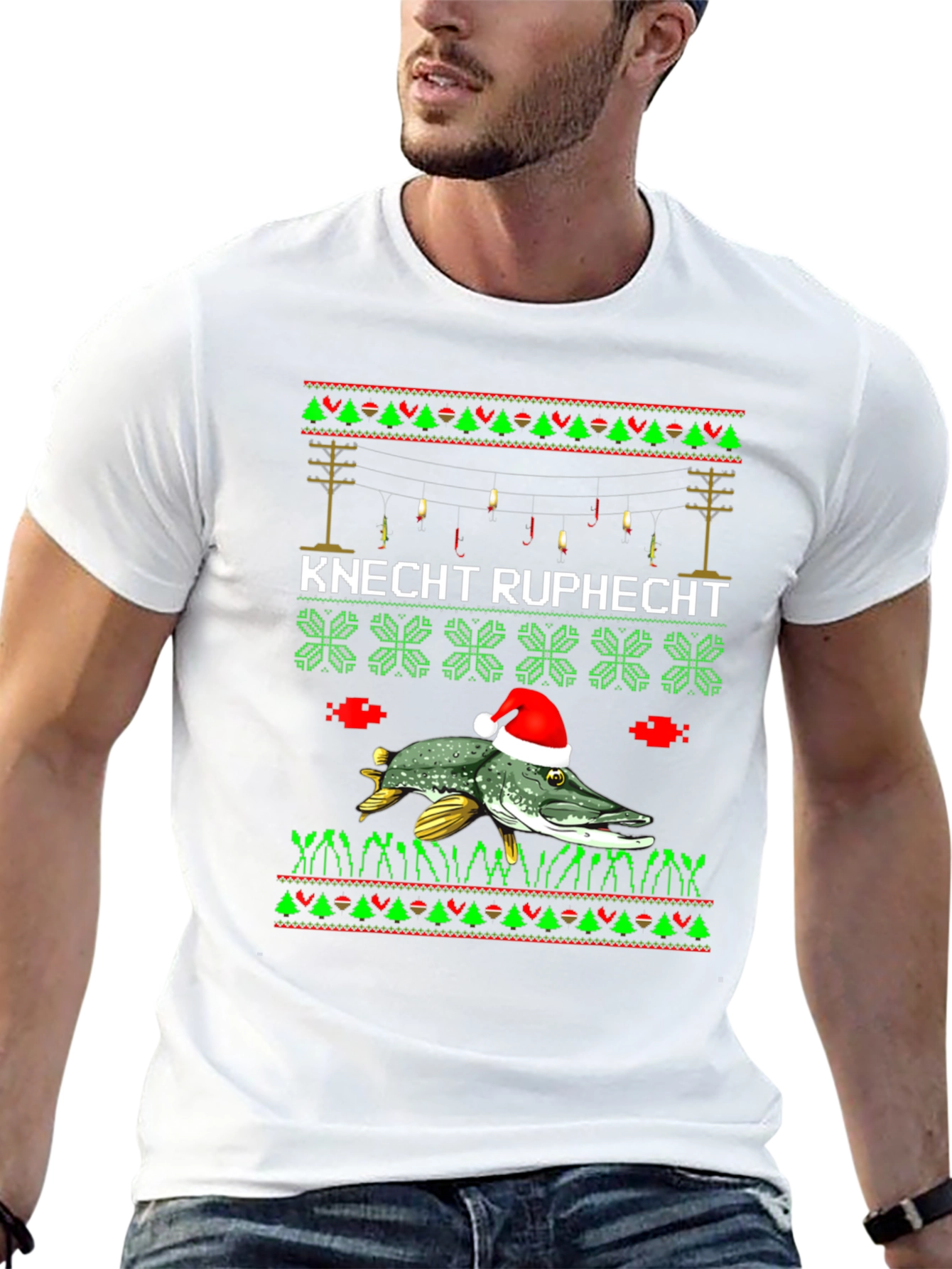 Knecht Ruprecht Fishing Christmas T-Shirt