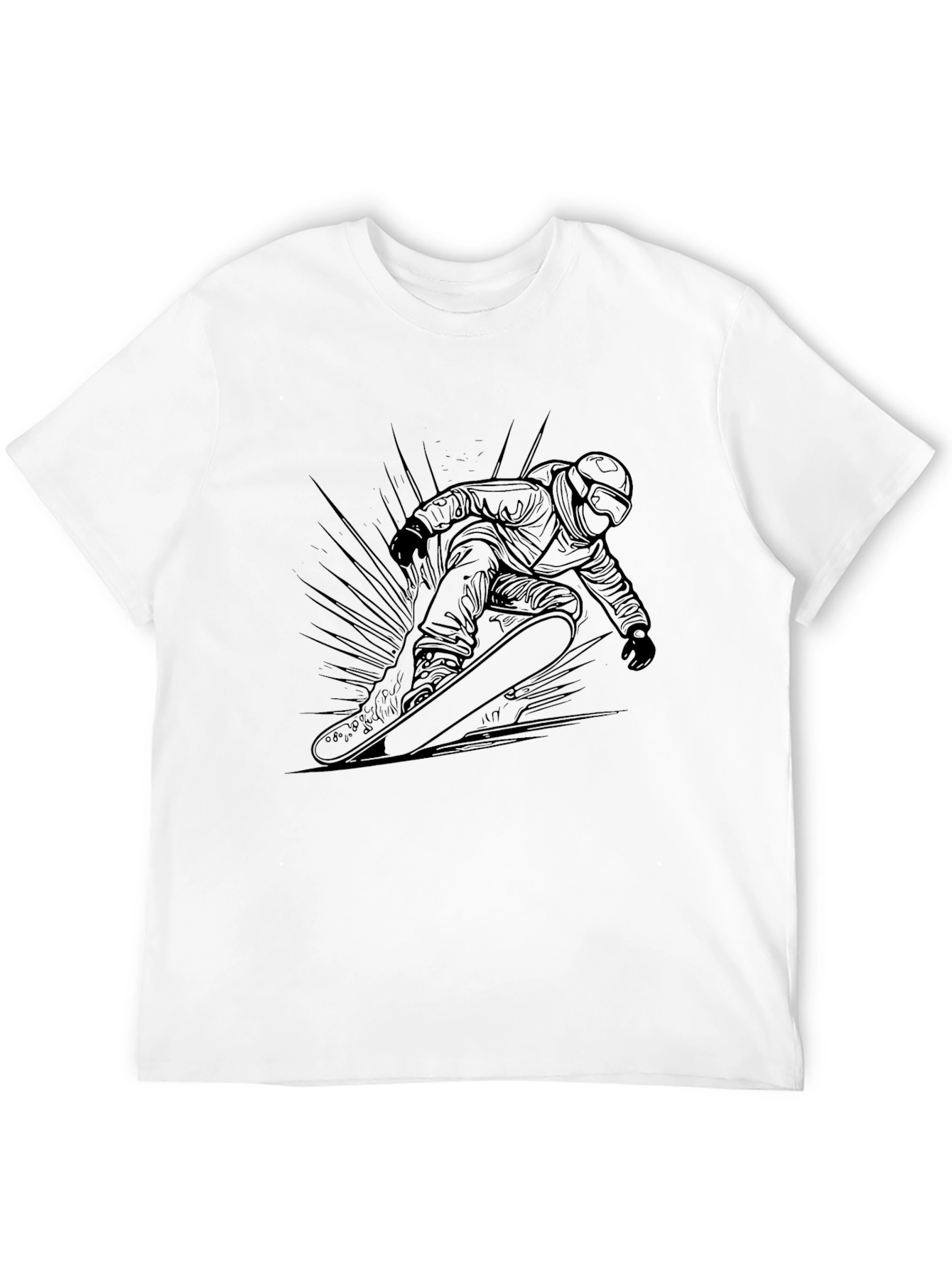 Cool Snowboarder Graphic Black Tee