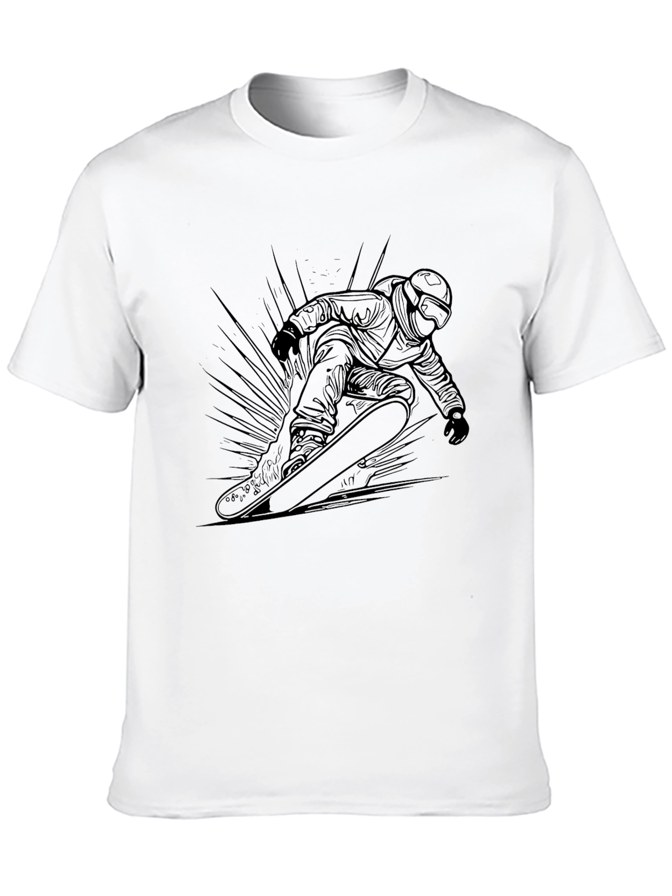 Cool Snowboarder Graphic Black Tee