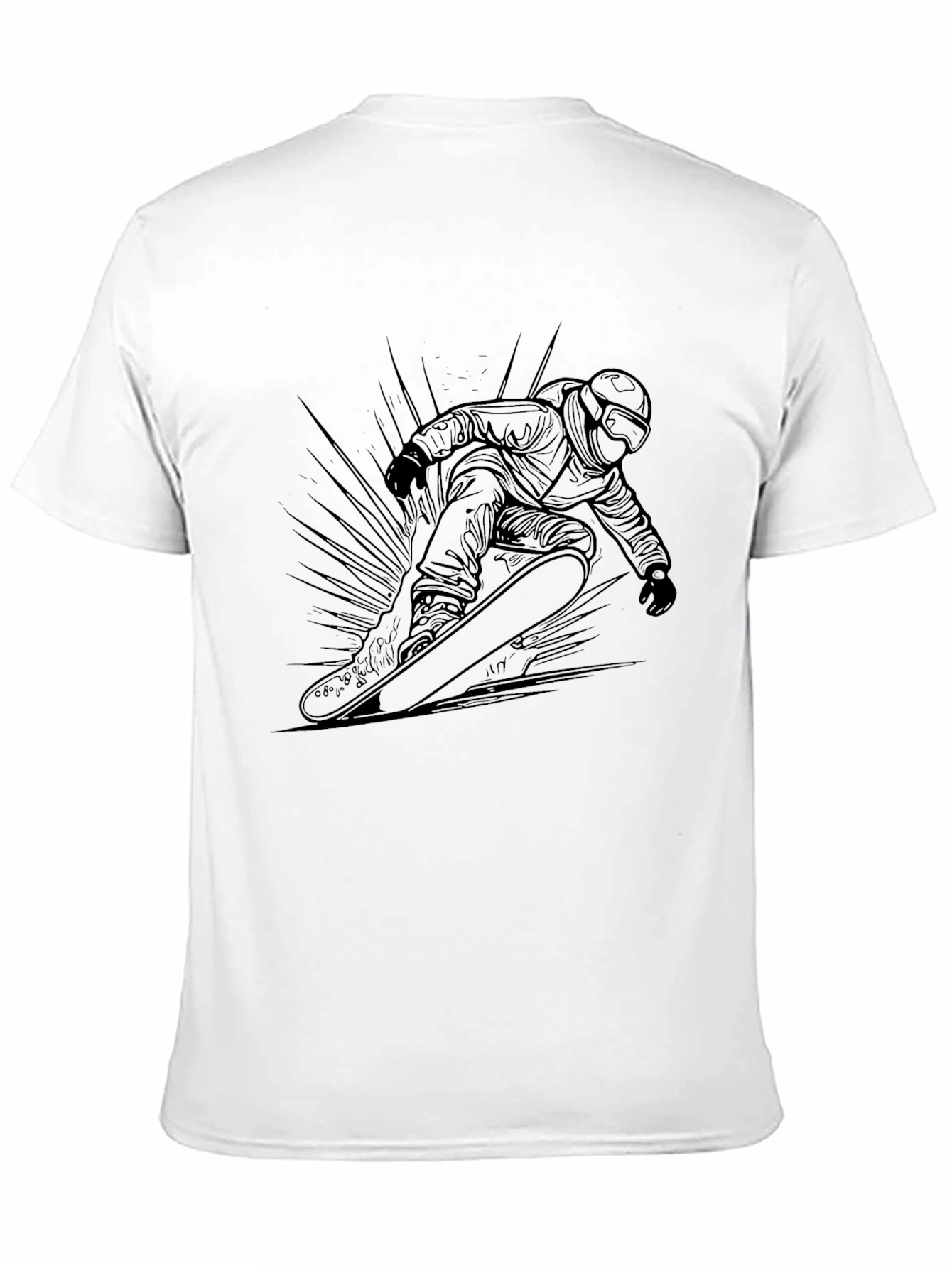 Cool Snowboarder Graphic Black Tee