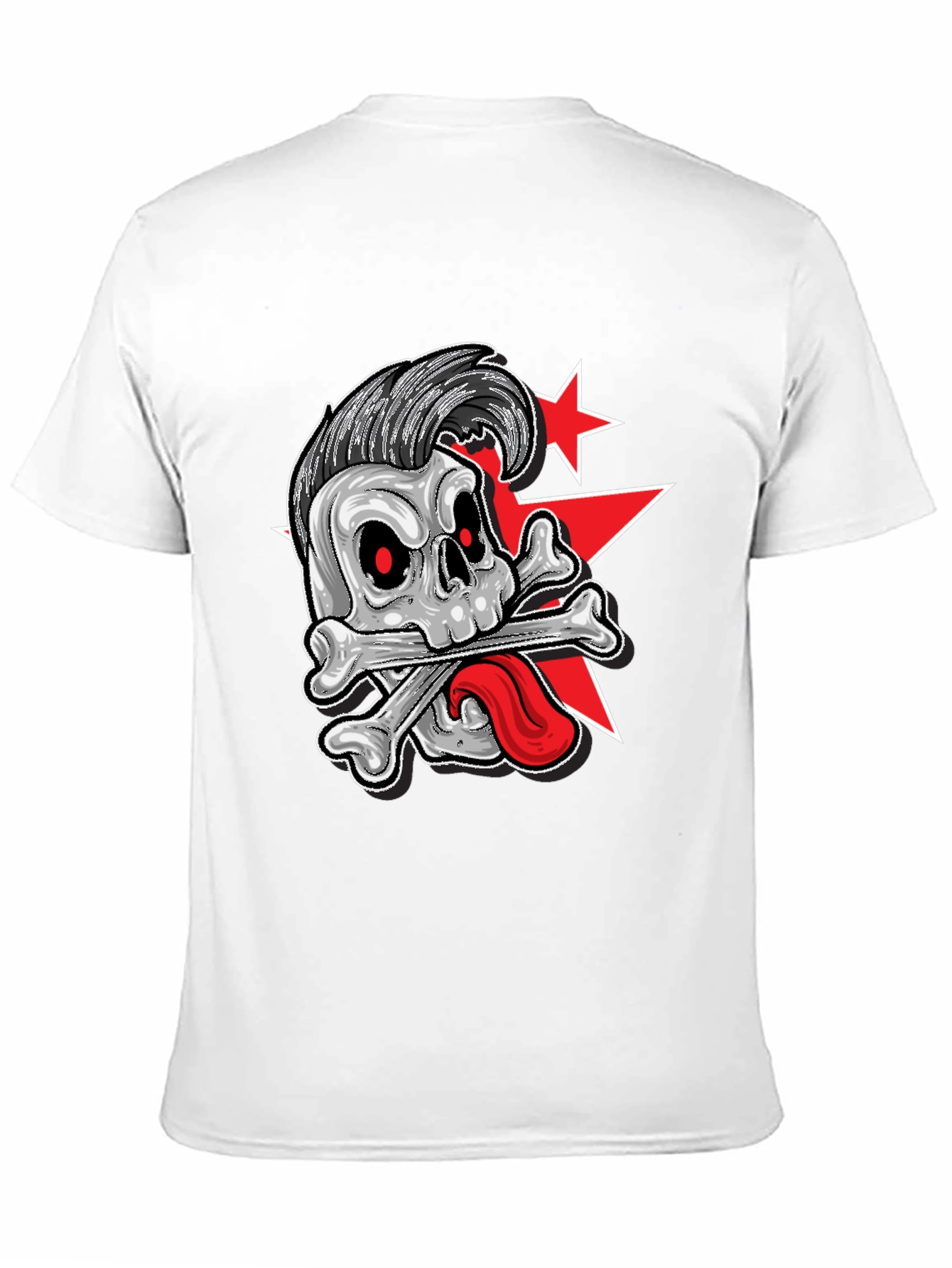 Skull & Bones Rockabilly Graphic Print T-Shirt