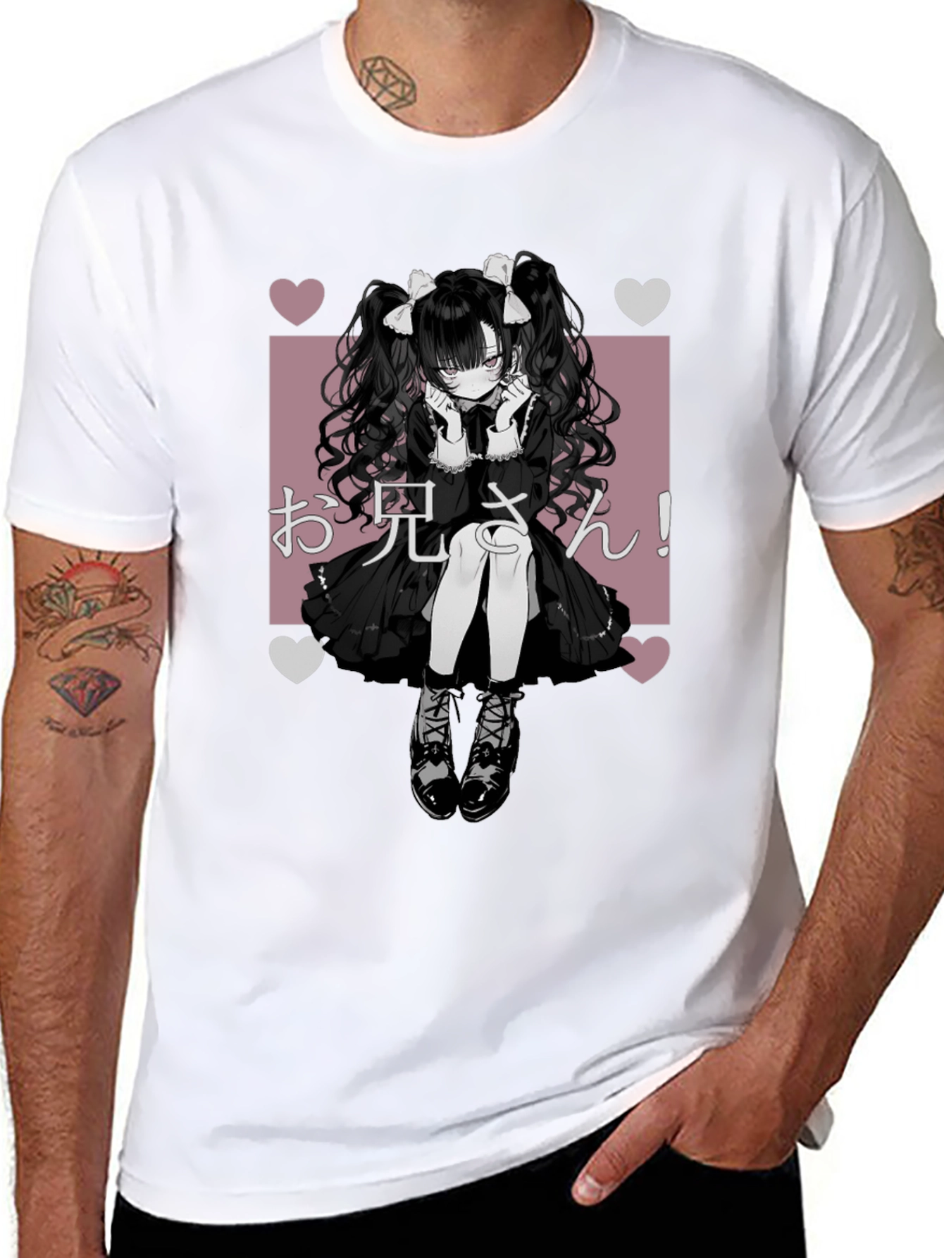 Anime Lolita Graphic Tee - Black